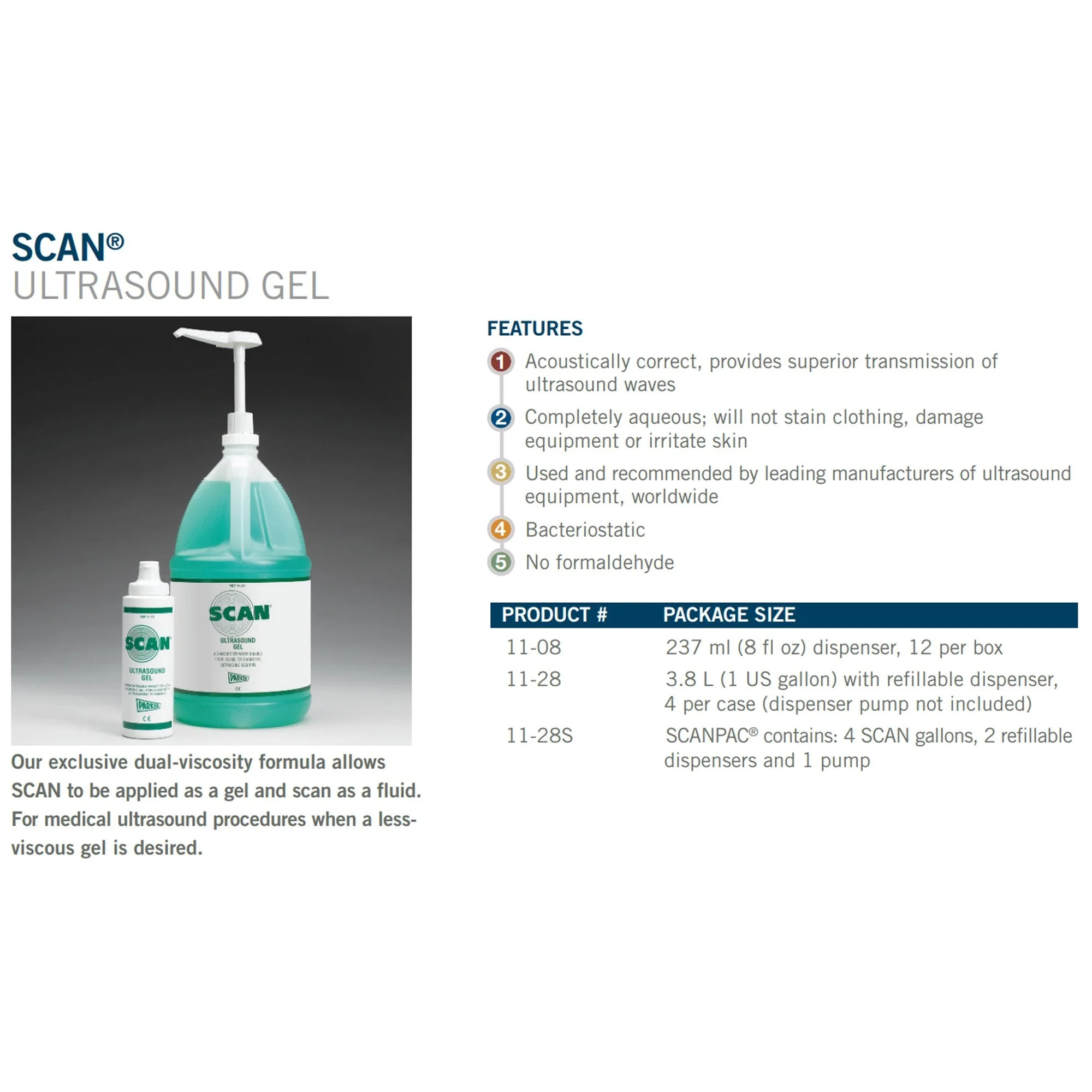Parker Labs Scan Ultrasound Gel (4/CS) - Image 3