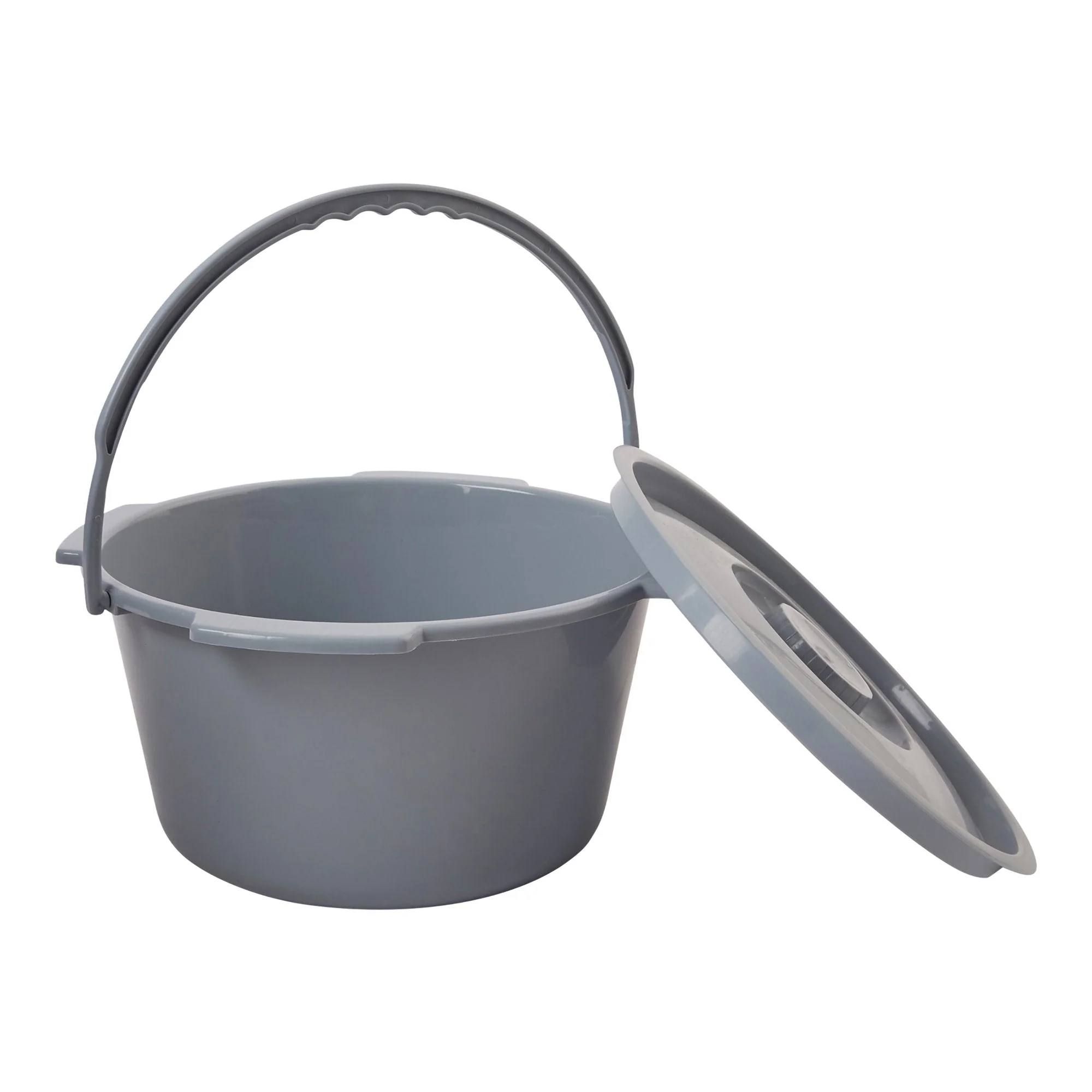 McKesson Brand McKesson Commode Bucket With Metal Handle And Cover, 7-1/2 Quart, Gray (12/CS) - Image 3