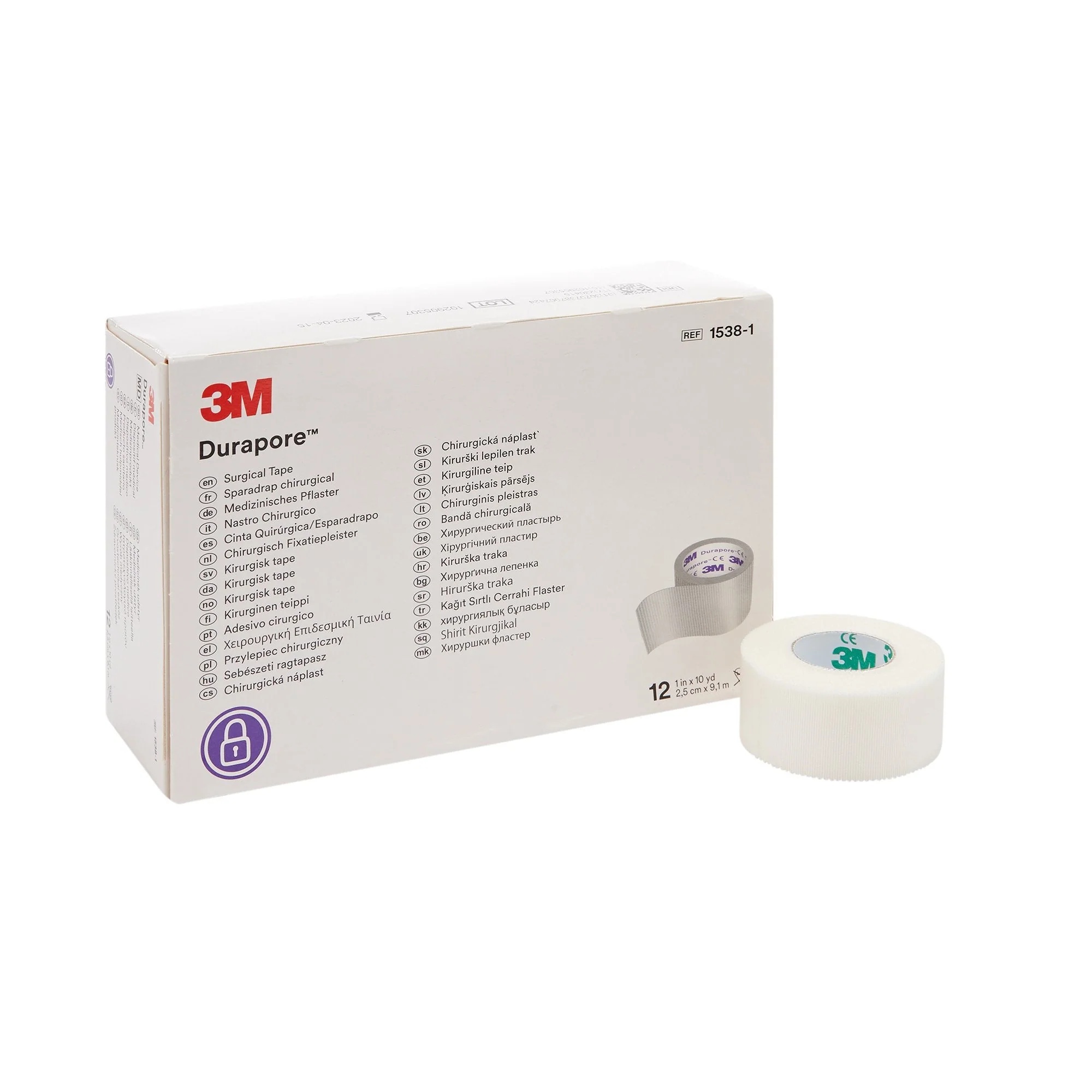 Solventum Corporation 3M Durapore Silk-Like Cloth Medical Tape,1 Inch x 10 Yard (120/CS)