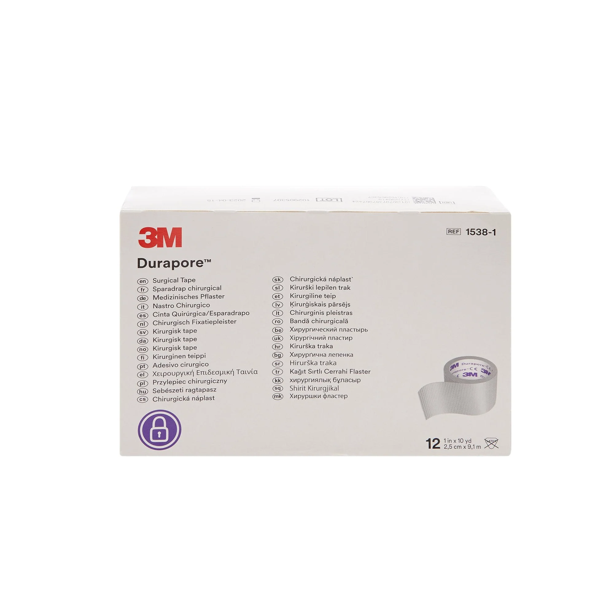 Solventum Corporation 3M Durapore Silk-Like Cloth Medical Tape,1 Inch x 10 Yard (120/CS) - Image 2