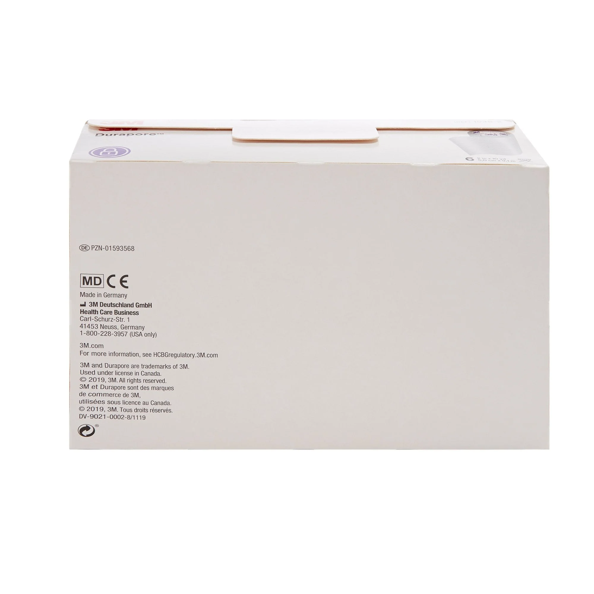 Solventum Corporation 3M Durapore Silk-Like Cloth Medical Tape, 2 Inch x 10 Yard, White (60/CS) - Image 3