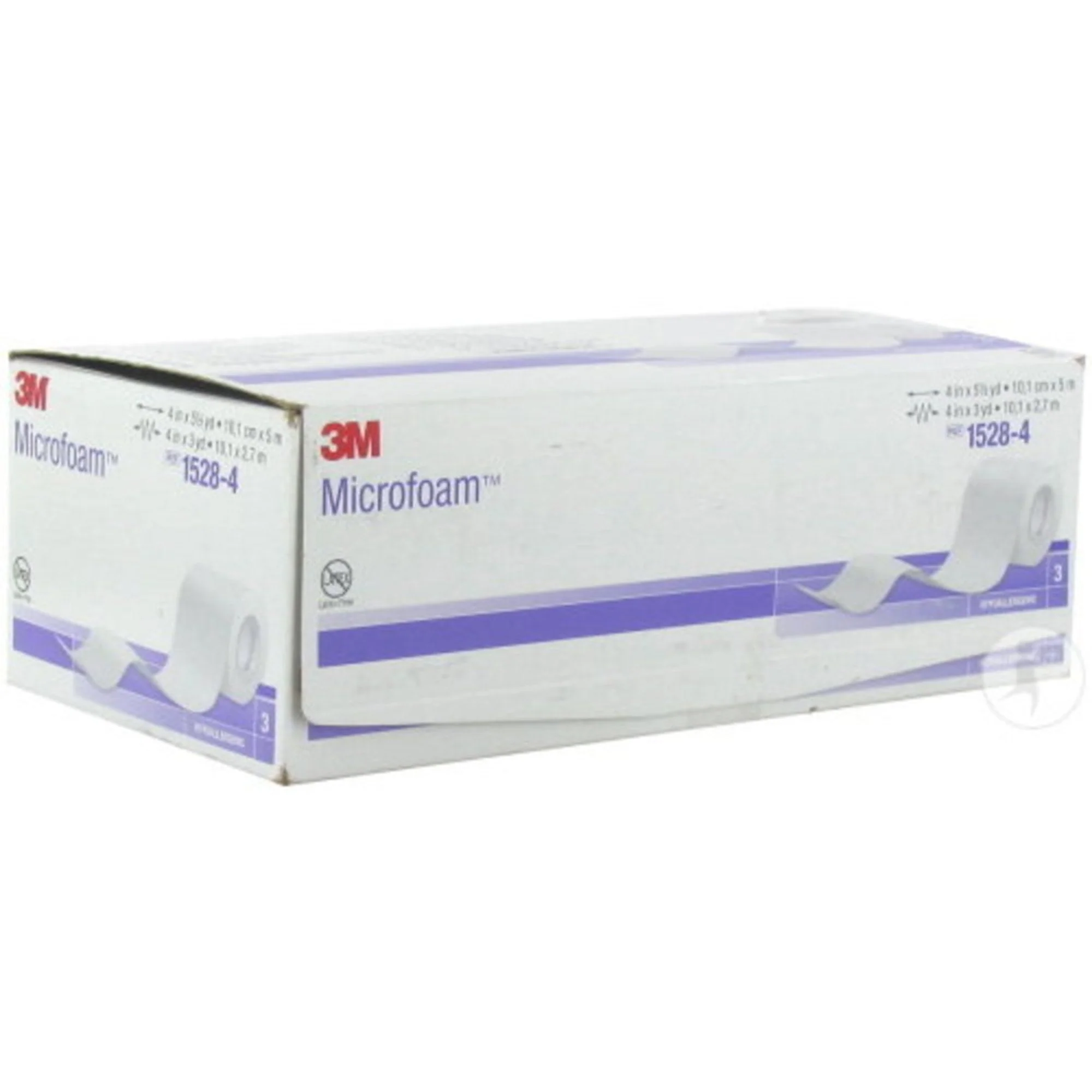 Solventum Corporation 3M Microfoam Foam / Acrylic Adhesive Medical Tape, 4 Inch x 5-1/2 Yard, White (18/CS) - Image 2