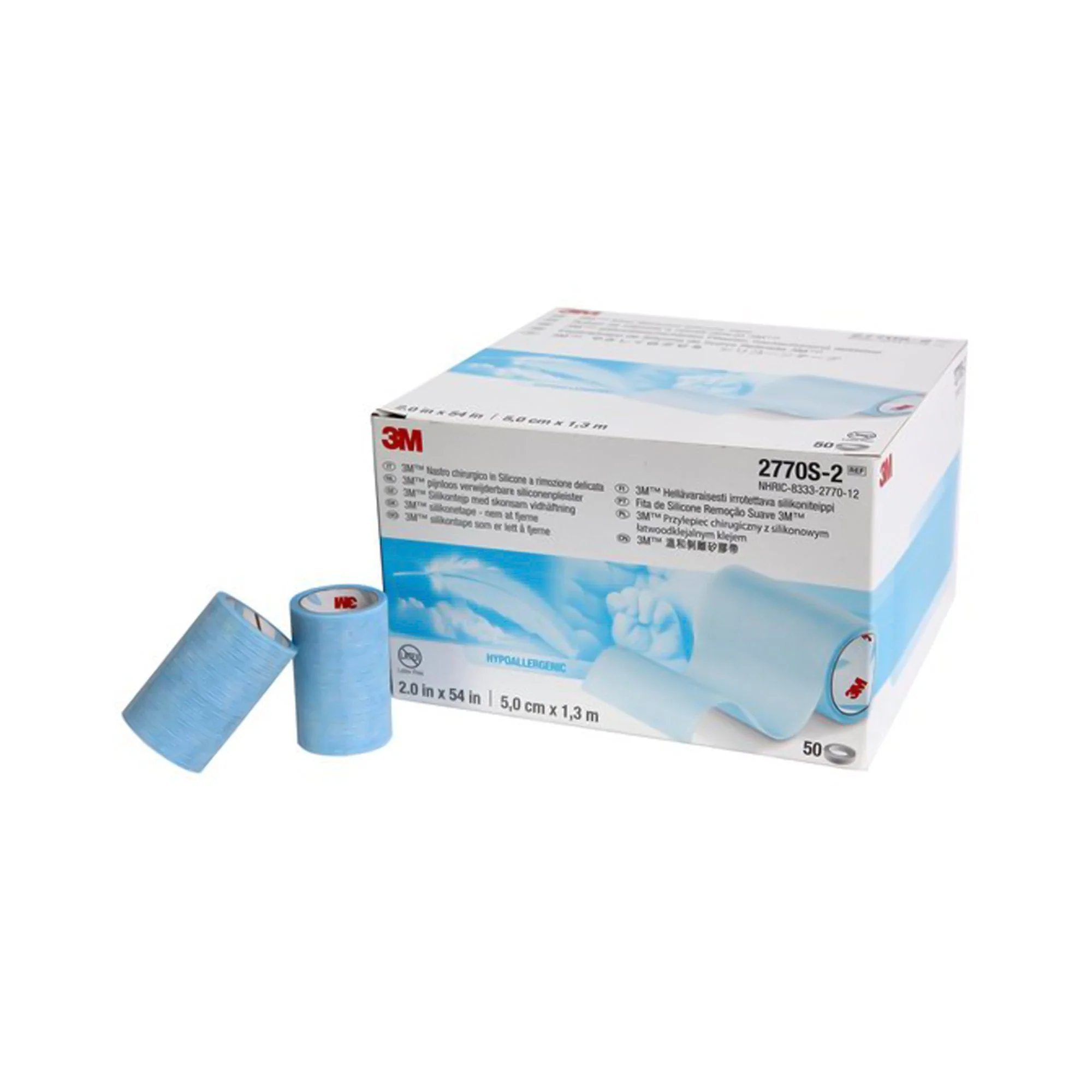 Solventum Corporation 3M Micropore S Silicone Medical Tape, 2 Inch x 1-1/2 Yard, Blue (250/CS)
