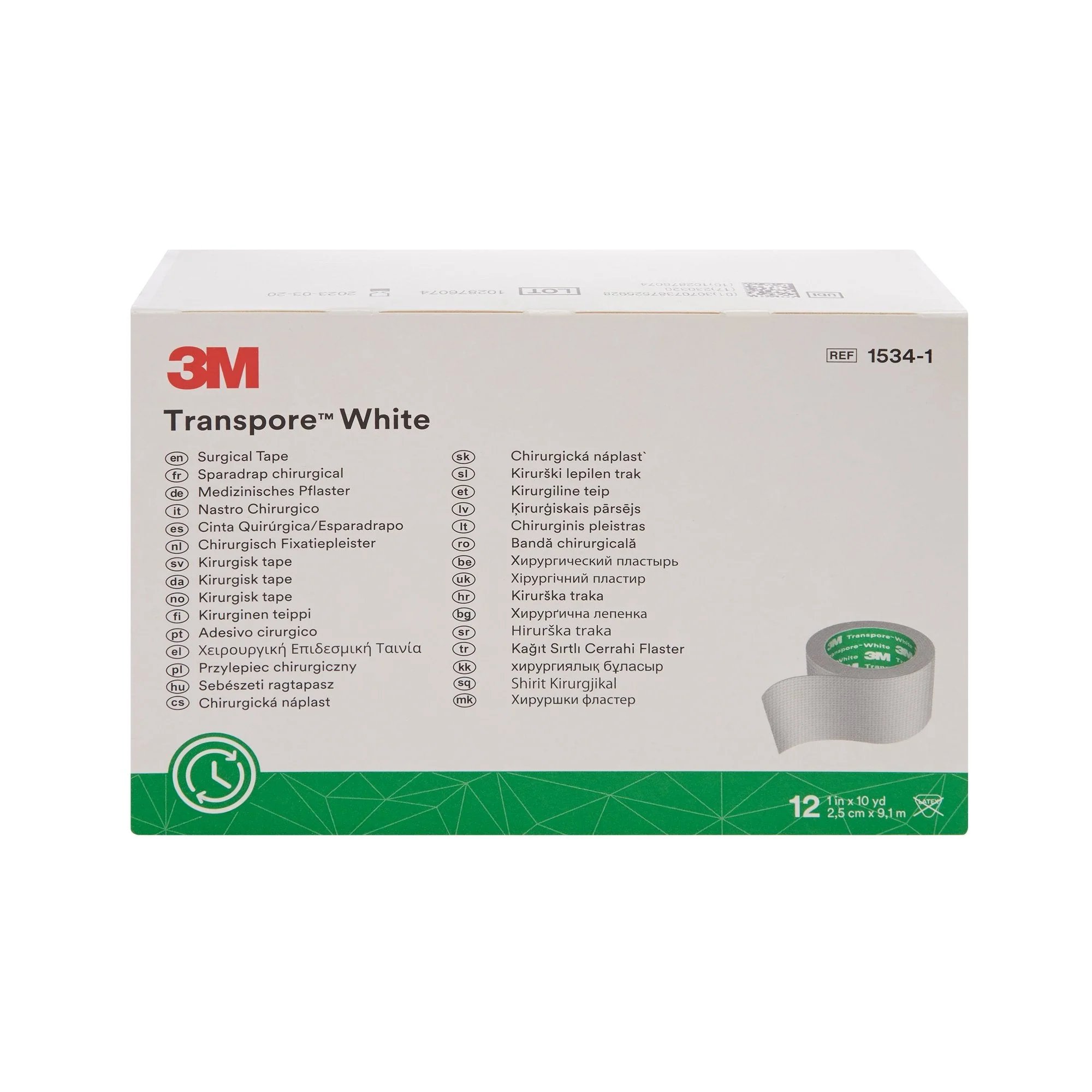 Solventum Corporation 3M Transpore Plastic Medical Tape, 1 Inch x 10 Yard, White (120/CS) - Image 3