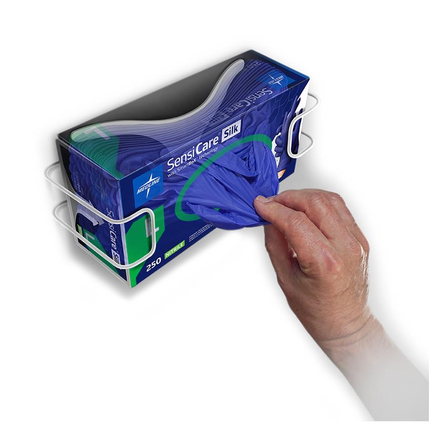 Medline Exam Glove SensiCare Silk Large 250 per Box NonSterile Nitrile Standard Cuff Length Textured Fingertips Dark Blue Chemo Tested (MDSXB7586 / CS)