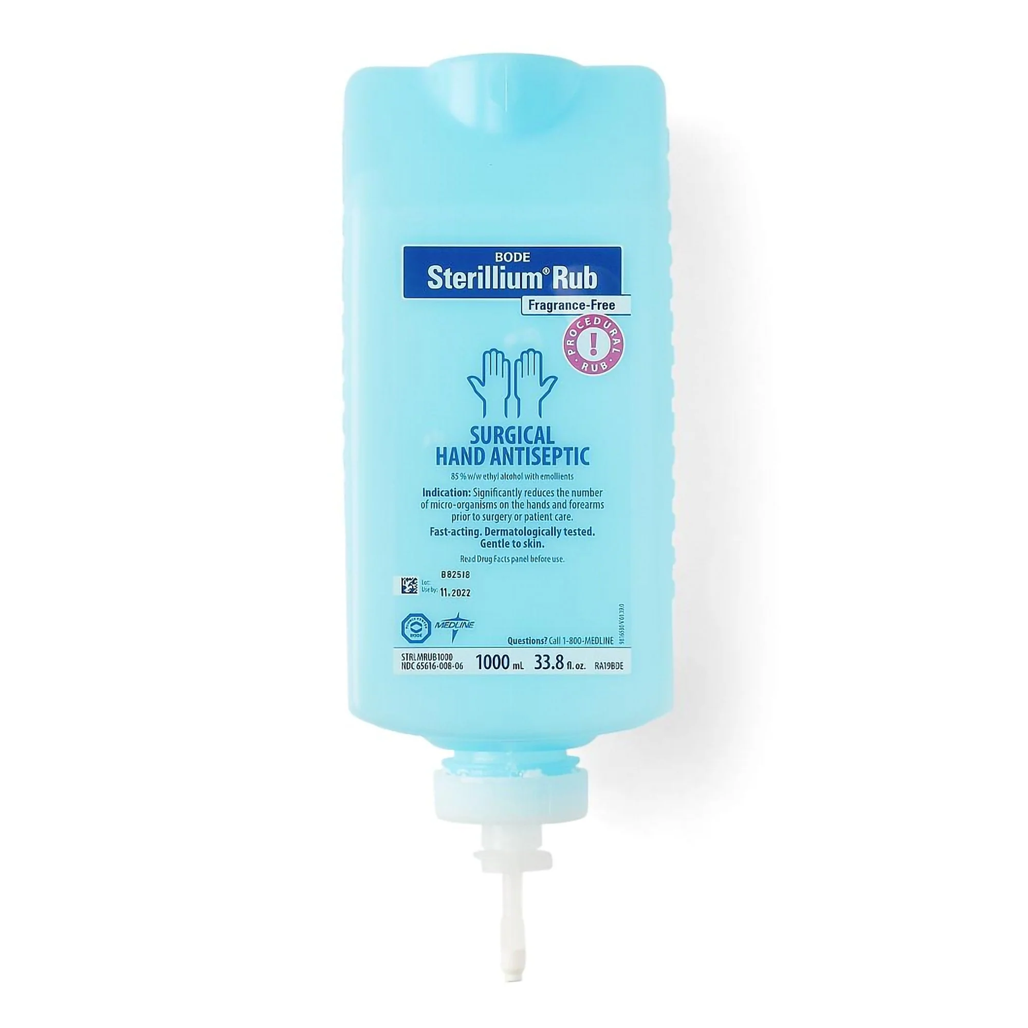 Medline Hand Sanitizer Sterillium Rub 1 Liter Ethyl Alcohol Liquid Bottle (STRLMRUB1000 / CS)