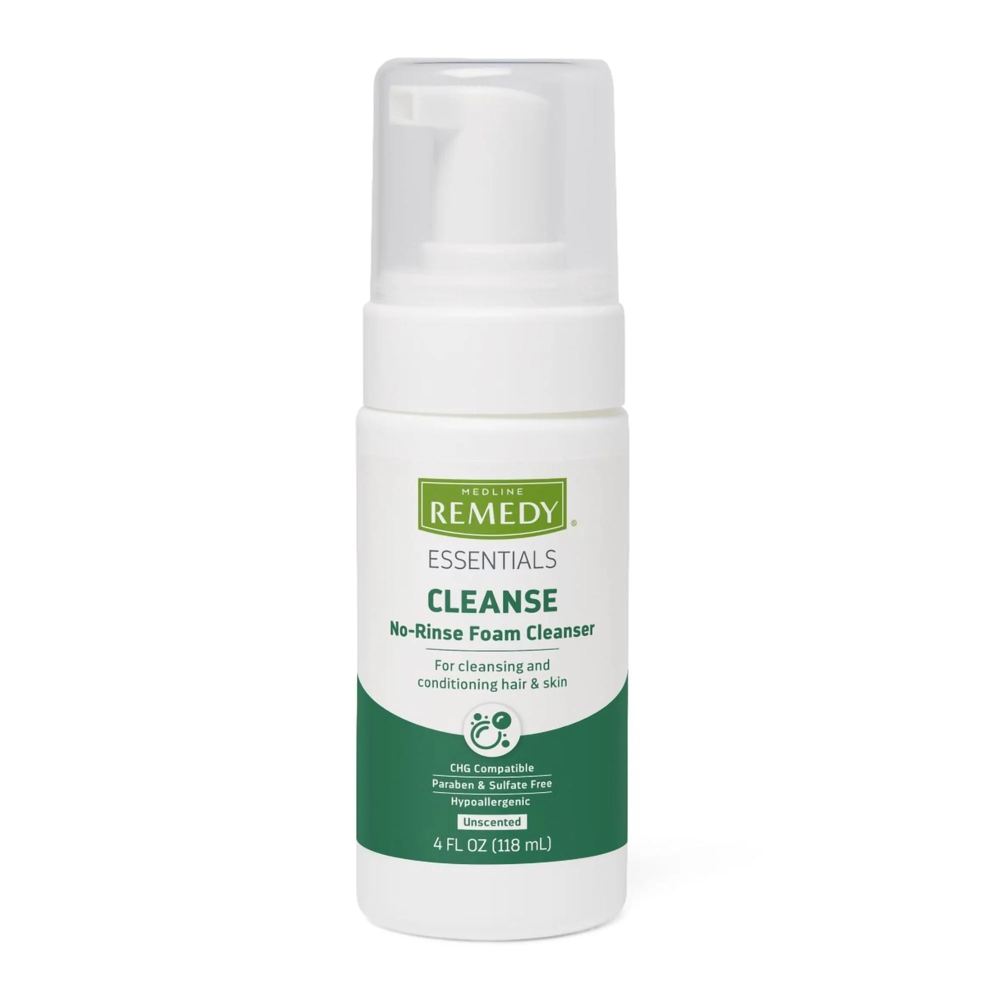Medline Rinse-Free Cleanser Medline Remedy Essential Foaming 4 oz. Pump Bottle Unscented (MSC09104 / CS)
