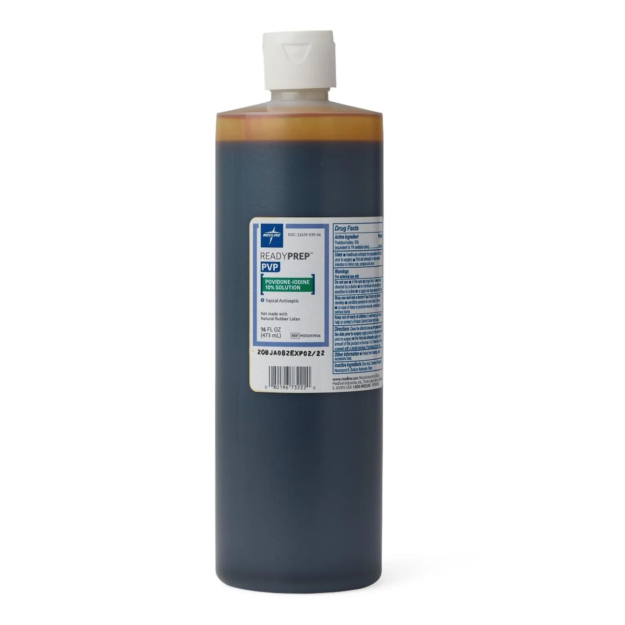 Medline Skin Prep Solution ReadyPrep 16 oz. Bottle 10% Strength Povidone-Iodine NonSterile (MDS093906 / CS)
