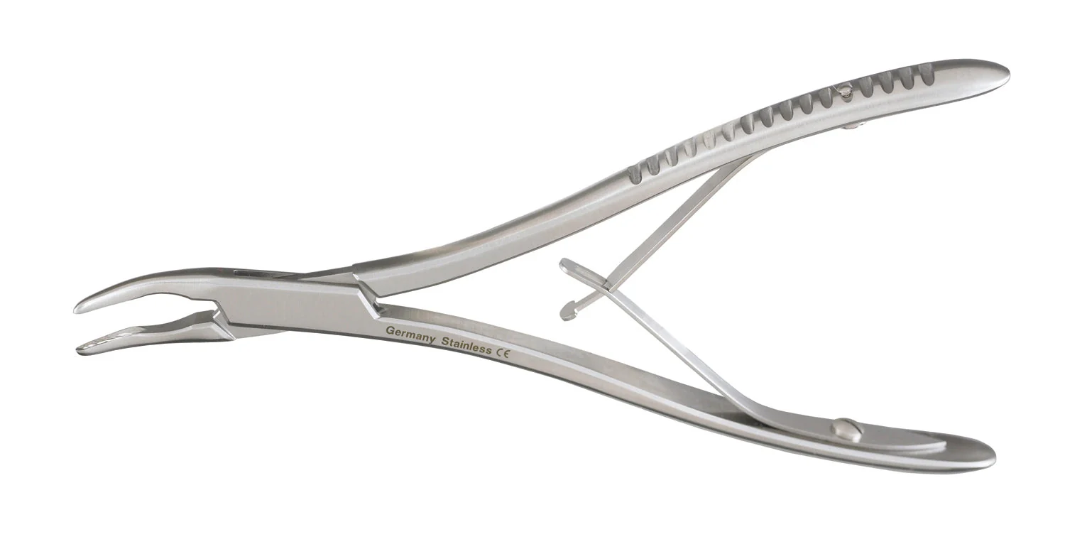 Microsurgical Rongeur McKesson Argent Friedman Curved, Very Delicate Double Spring Plier Type Handle 1.3 mm Bite X 5-1/2 Inch Length
