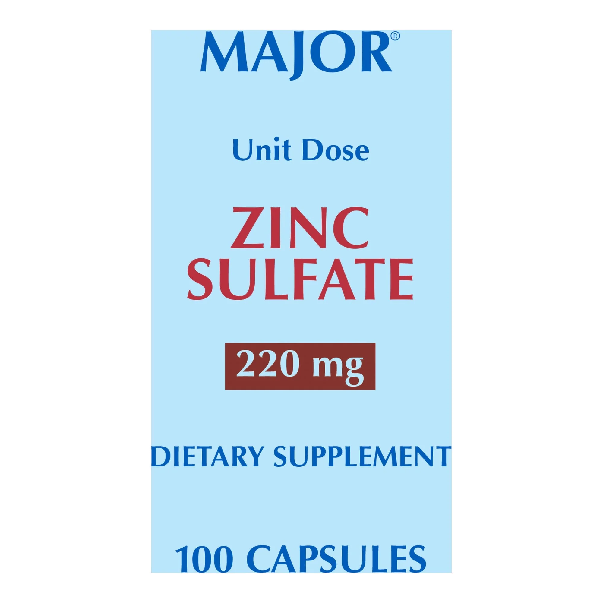 Major Pharmaceuticals Major 220-mg Zinc Sulfate Capsules (100/BX)