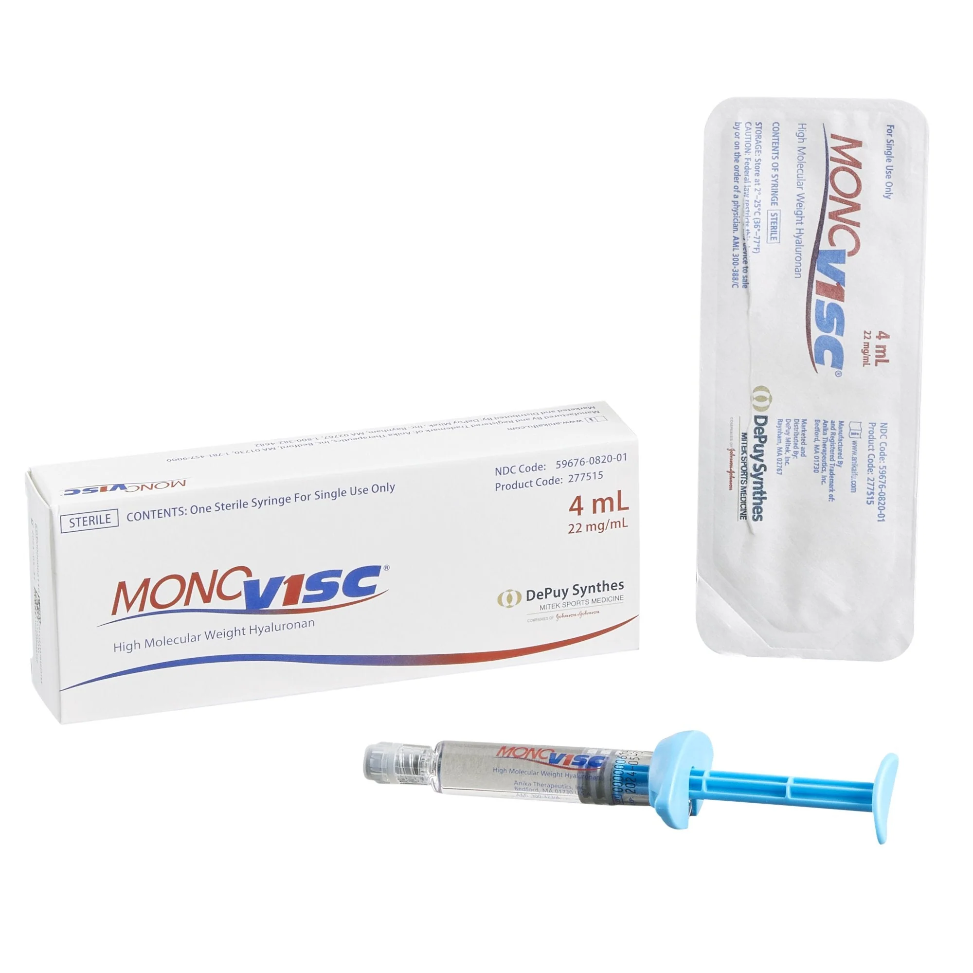 Monovisc Sodium Hyaluronate 22 mg / mL Injection 4 mL