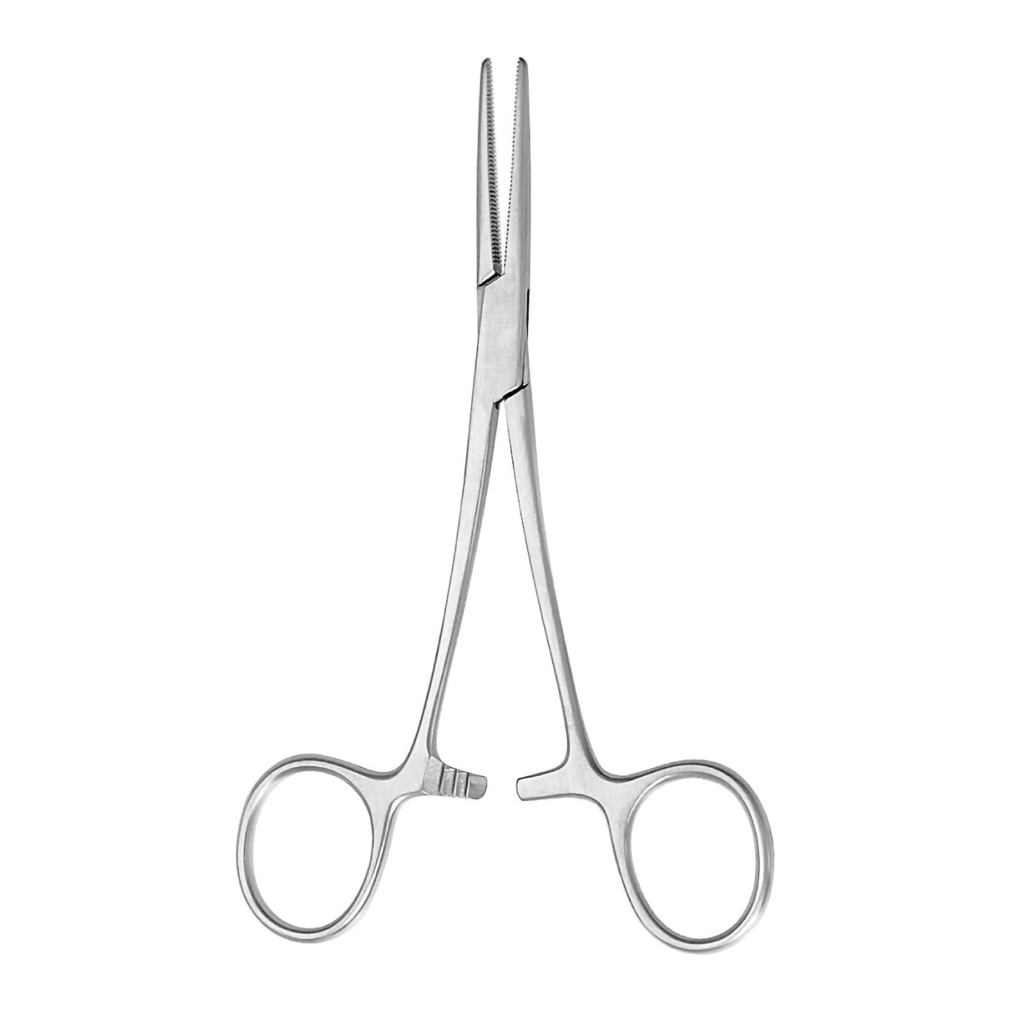 Mosquito Forceps McKesson Argent Halsted 5 Inch Length OR / Surgical Grade German Stainless Steel NonSterile Locking Finger Ring Handle Straight Serrated Tips