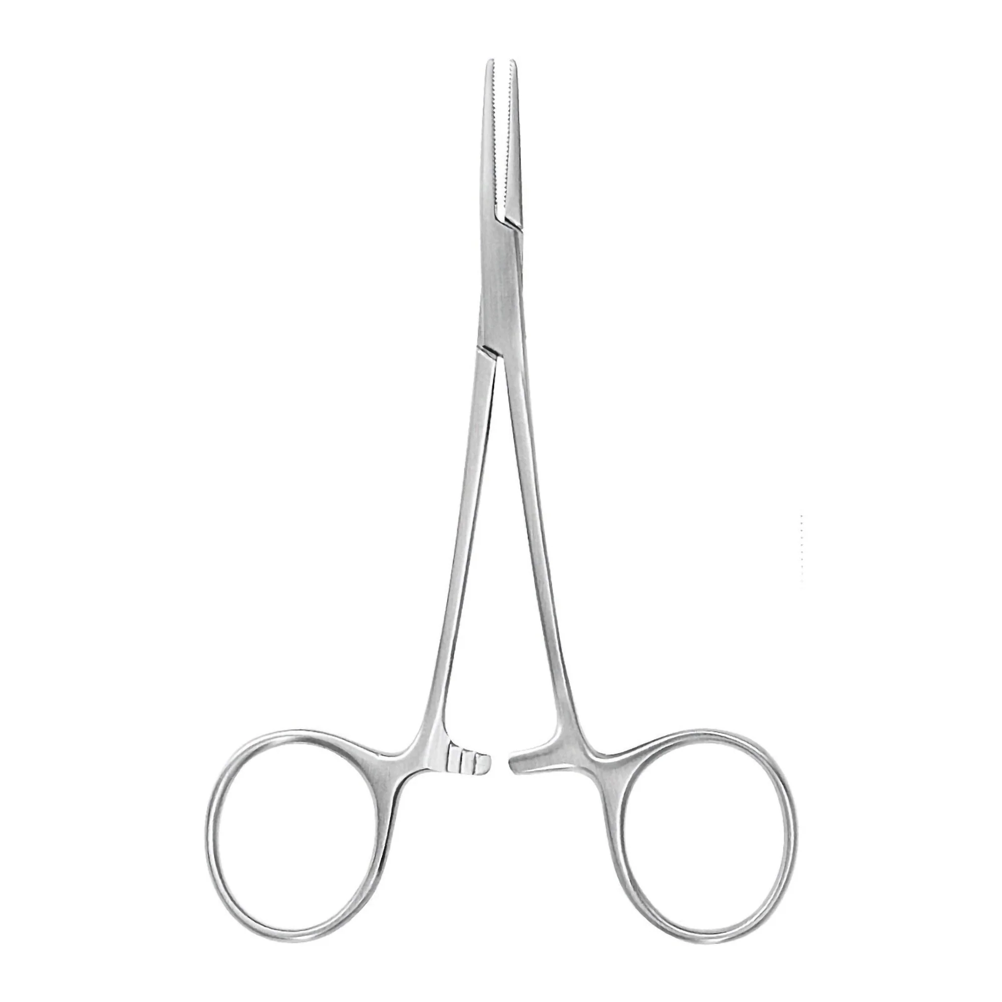 Mosquito Forceps McKesson Argent Hartmann 3-1/2 Inch Length OR / Surgical Grade German Stainless Steel NonSterile Locking Finger Ring Handle Curved Serrated Tips
