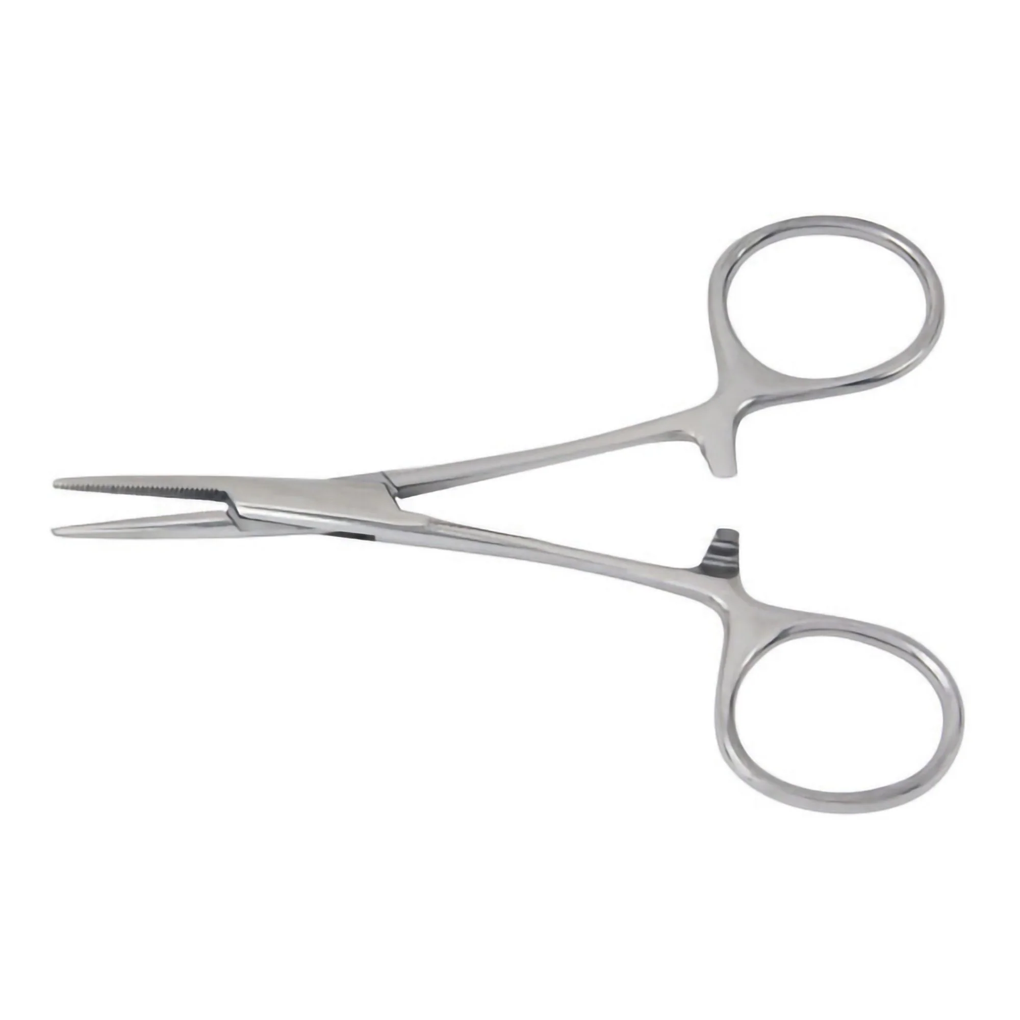Mosquito Forceps McKesson Hartmann 3-1/2 Inch Length Floor / Office Grade Pakistani Stainless Steel NonSterile Locking Finger Ring Handle Straight Serrated Tips