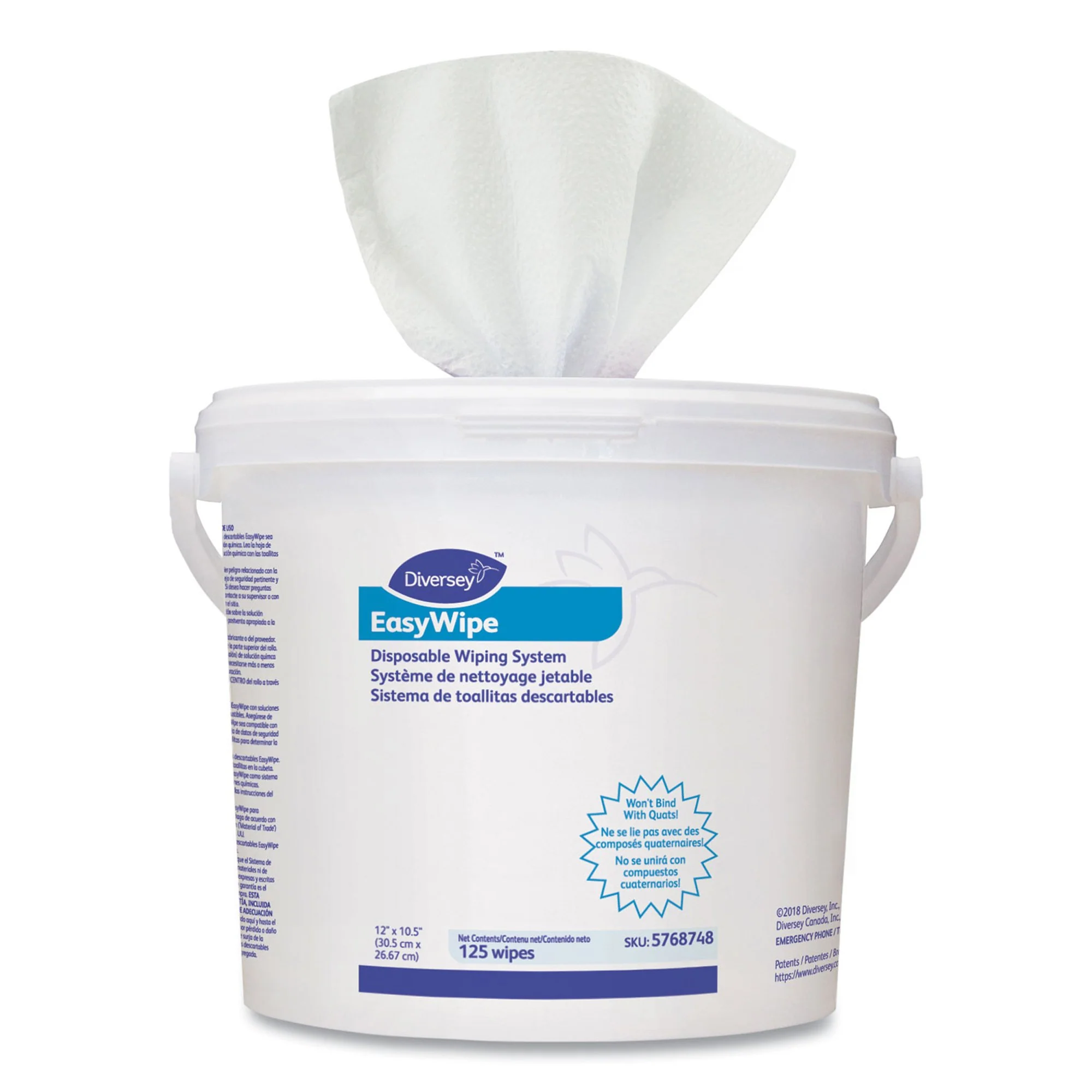 Multipurpose Task Wipe Diversey EasyWipe 125 Count Bucket 8-5/8 X 24-7/8 Inch NonSterile Disposable
