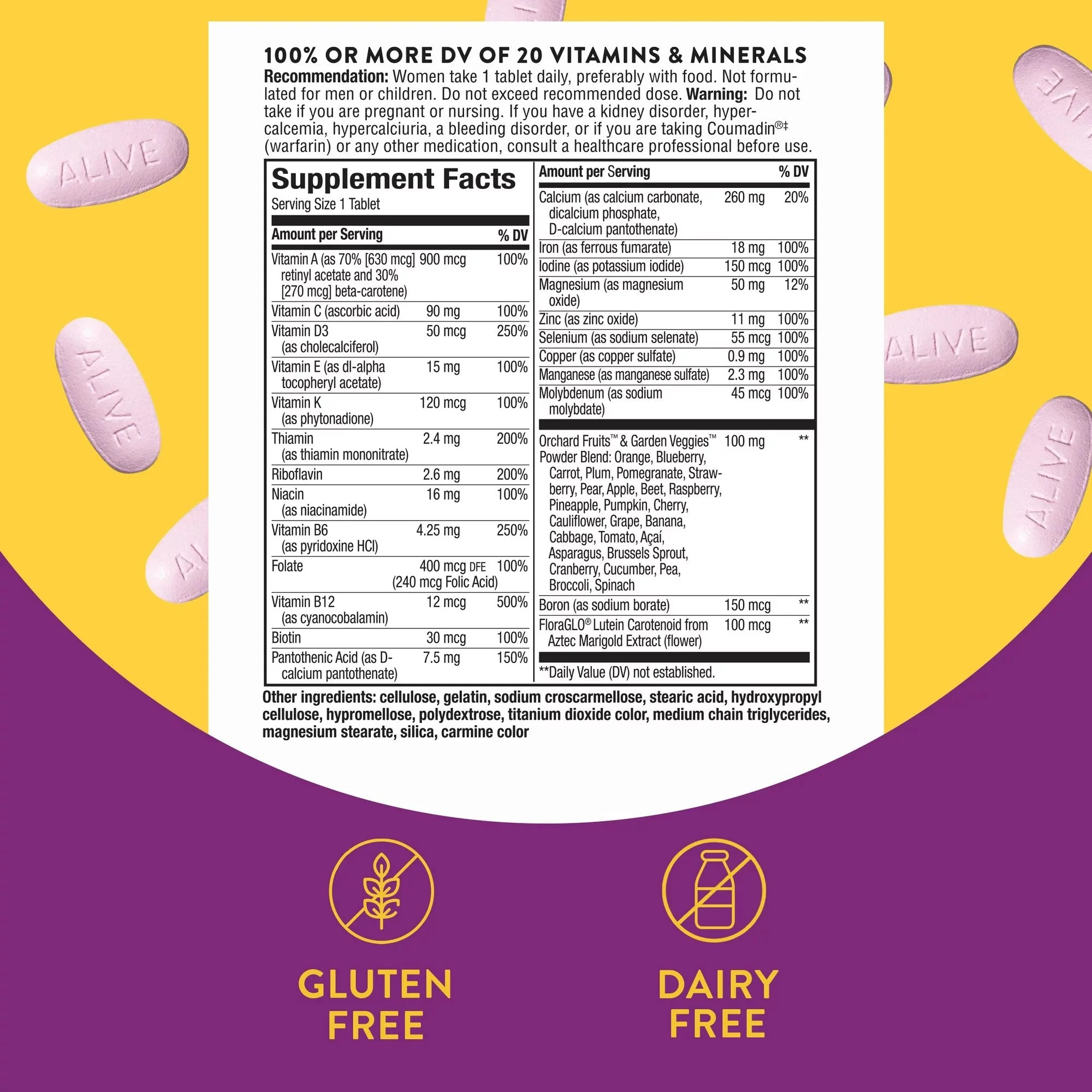 Nature's Way Brands LLC Nature's Way Alive! Women's Energy Complete Multivitamin Tablets (50/BX) - Image 2