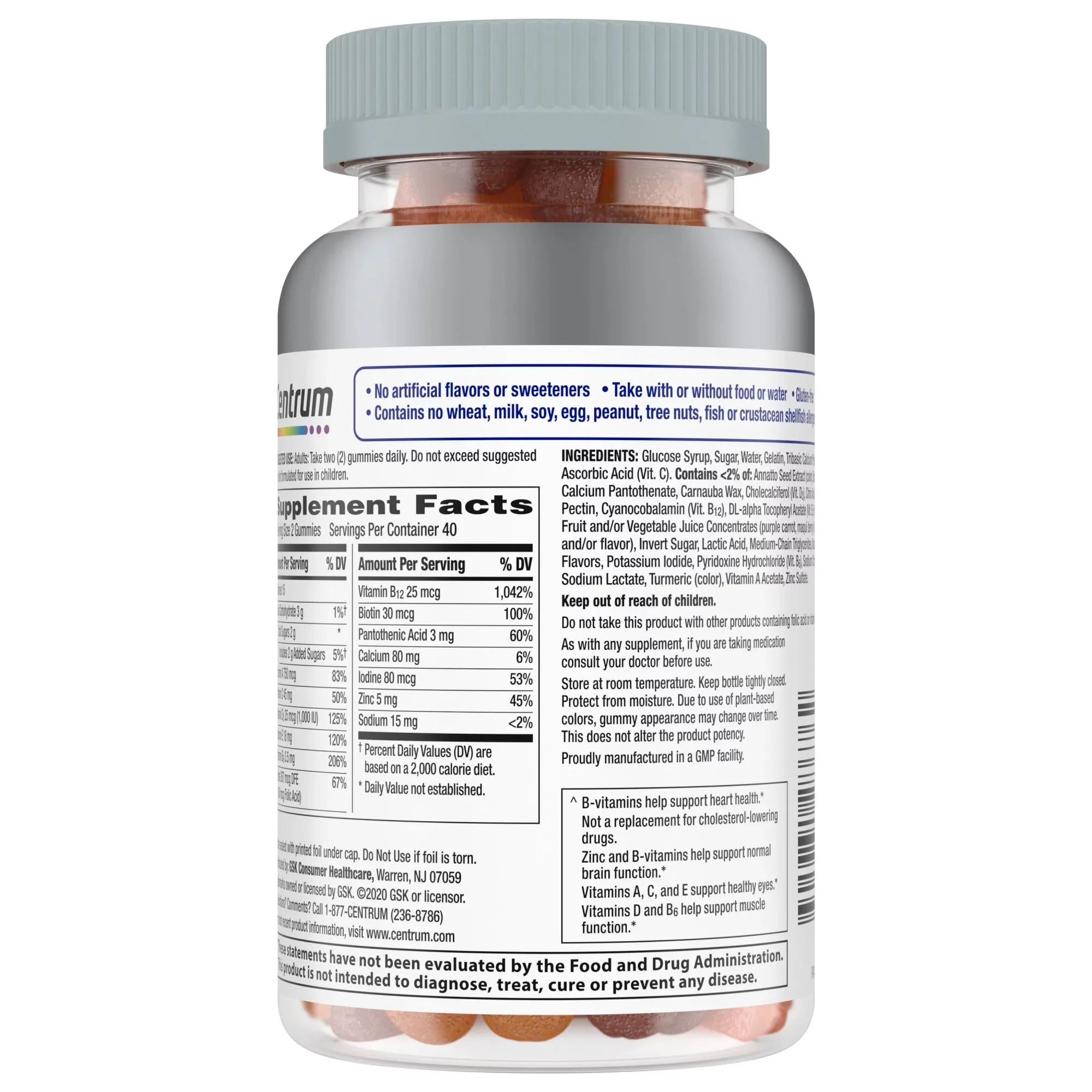 Glaxo Consumer Products Centrum Men 50+ MultiGummies Assorted Natural Fruit Flavors - Image 3