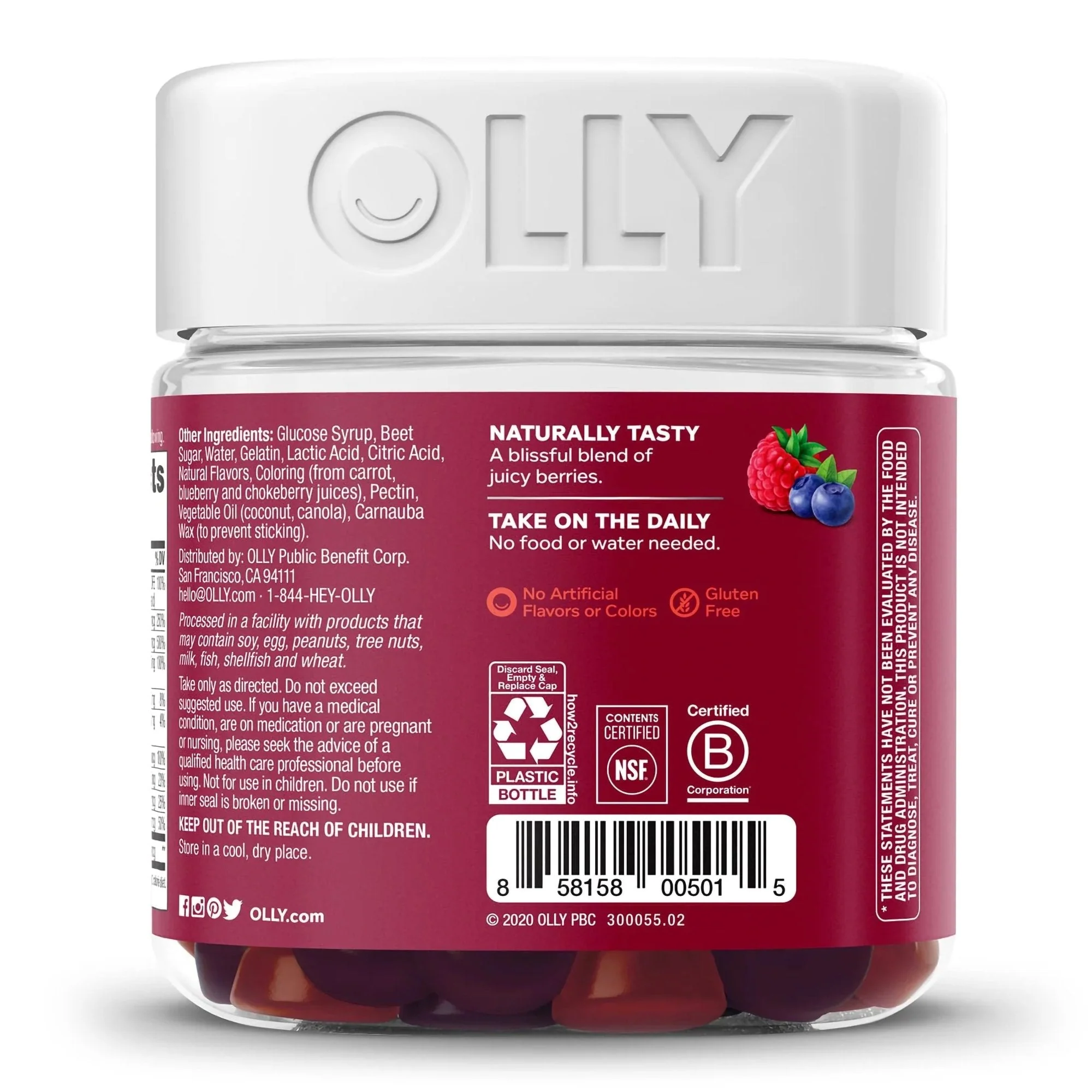 OLLY Public Benefit Corp Olly The Perfect Women's Multi Gummies, Blissful Berry - Image 3