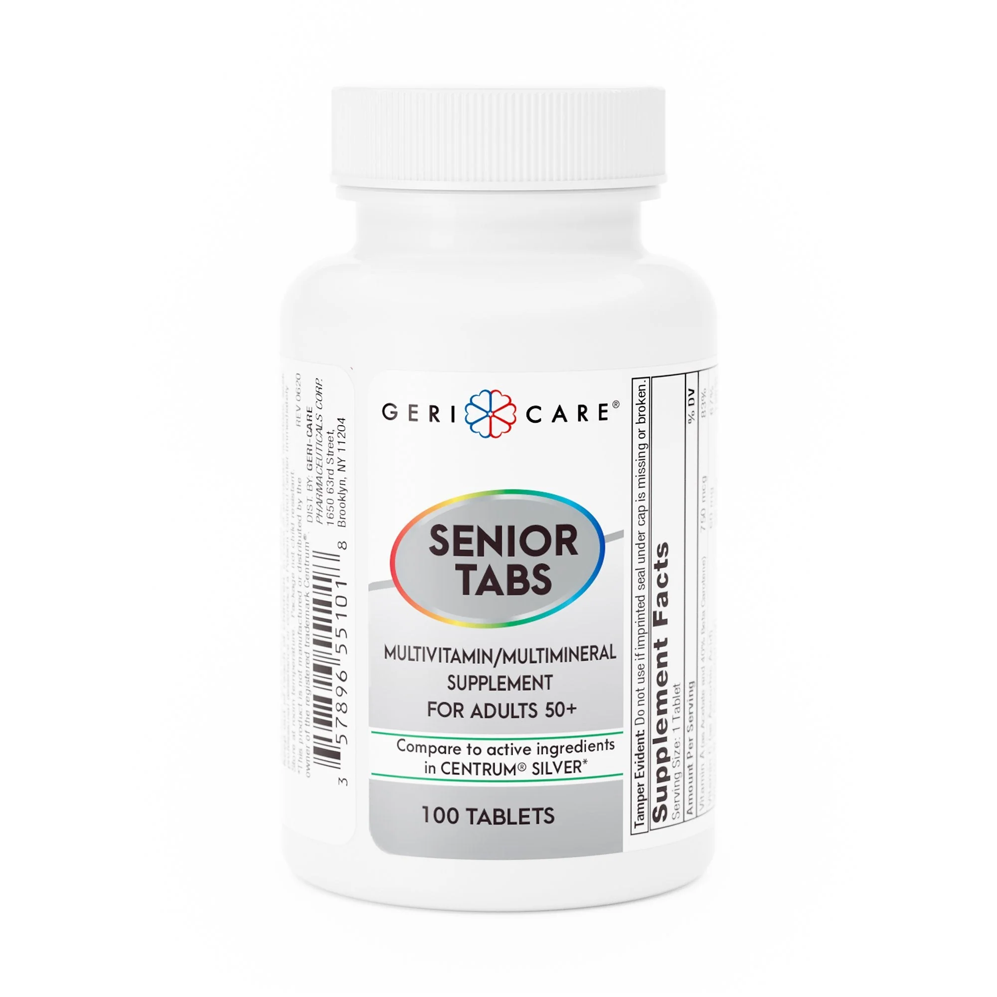 Geri-Care Geri-Care Senior Tabs Multivitamin/Multimineral Supplement for Adults 50+ (12/CS)