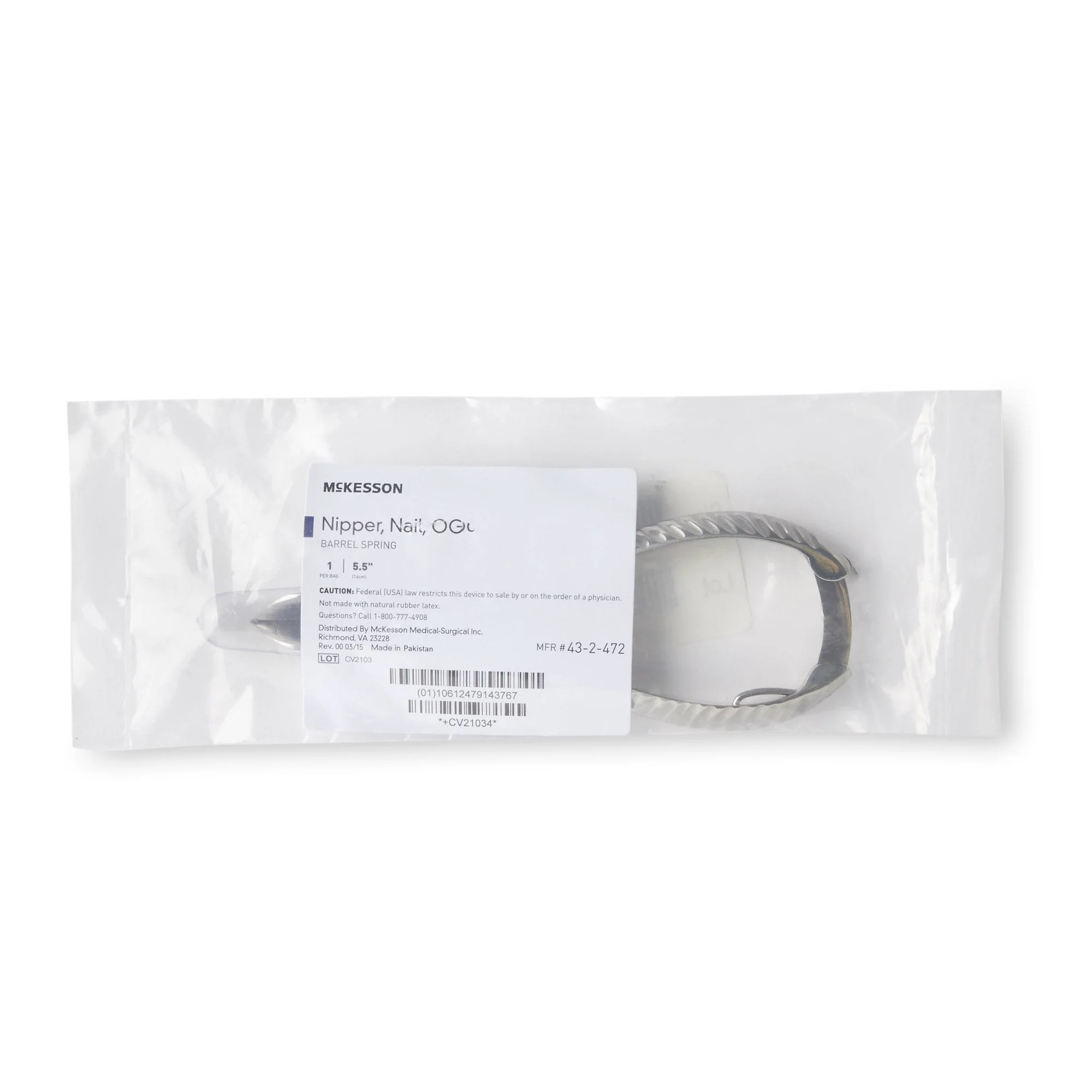 McKesson Brand McKesson Nail Nipper, Concave Jaw, 5.5 Inches - Image 2