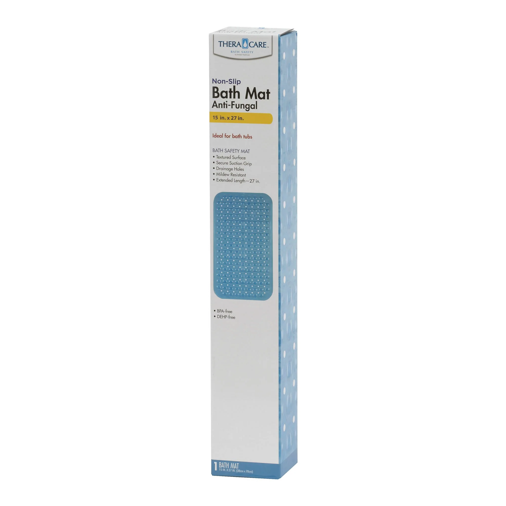 Veridian Healthcare LLC Theracare Bathtub Mat, Antifungal, Blue, 15 x 27 Inch (20/CS) - Image 3