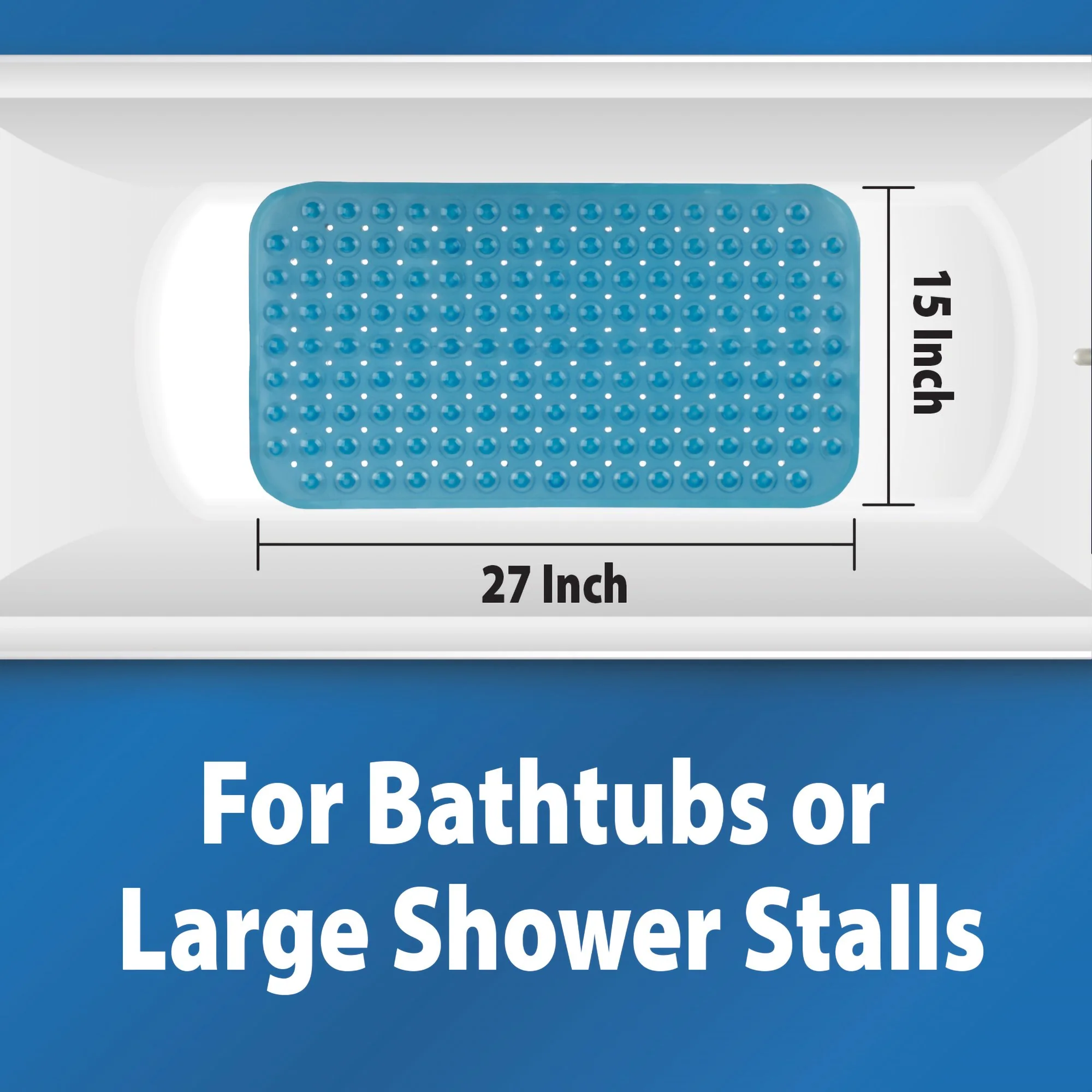 Veridian Healthcare LLC Theracare Bathtub Mat, Antifungal, Blue, 15 x 27 Inch (20/CS) - Image 4