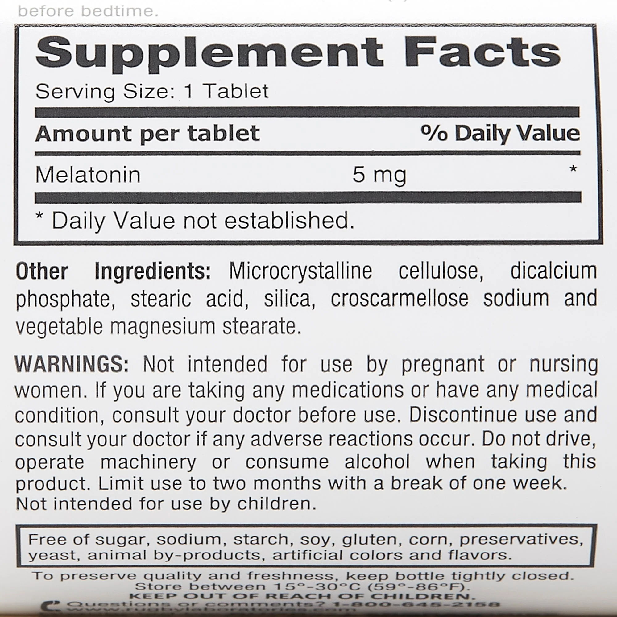 Major Pharmaceuticals Rugby Melatonin Dietary Supplement - Image 3