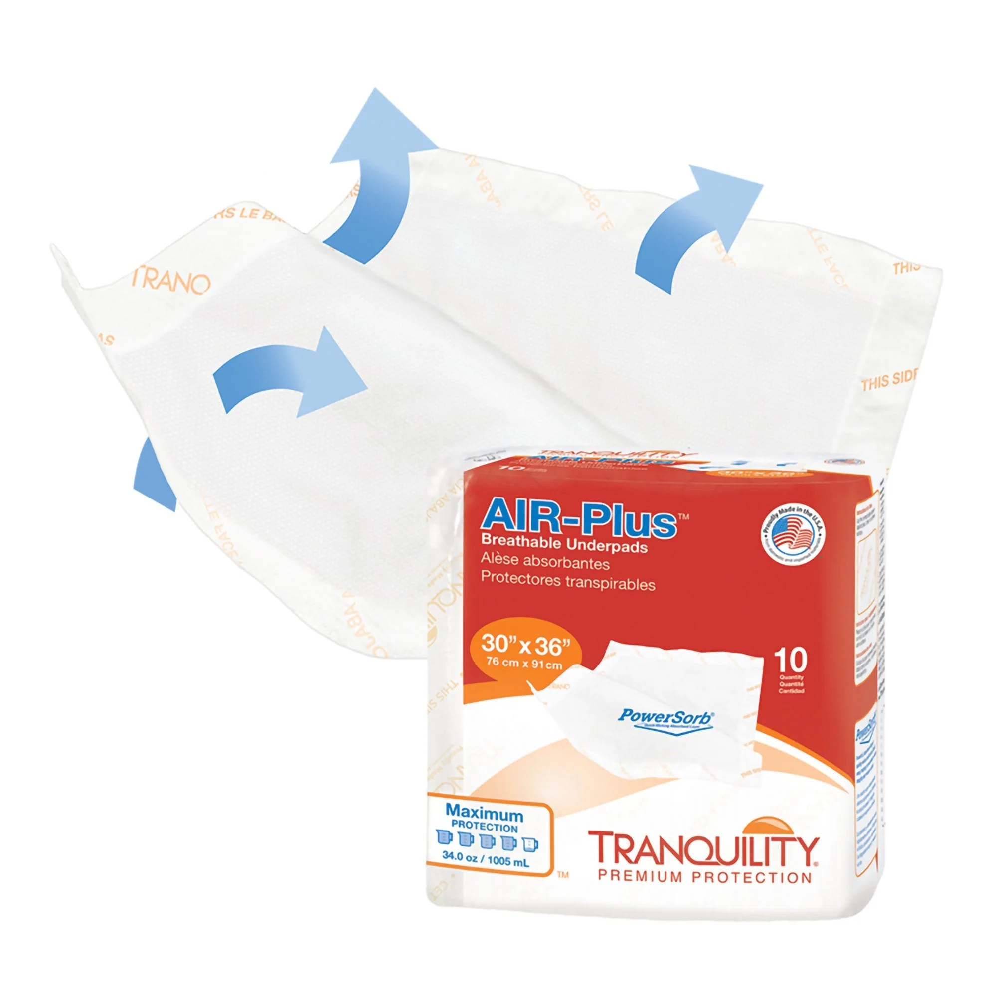 Principle Business Enterprises Tranquility AIR-Plus Low Air Loss Underpad, 30 x 36 Inch (40/CS) - Image 3