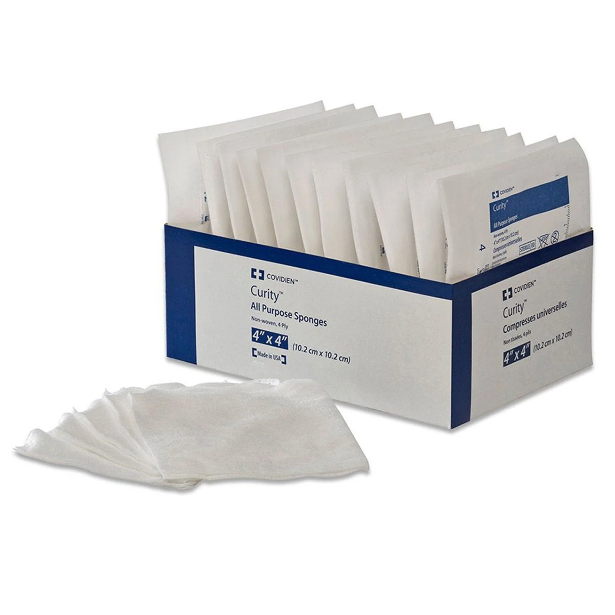 Cardinal Curity Sterile Nonwoven Sponge, 4 x 4 Inch, 4-Ply (160/CS)