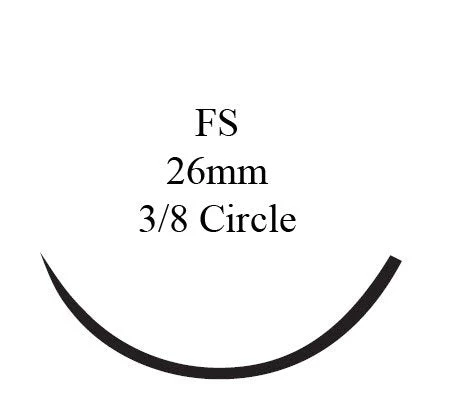 Nonabsorbable Suture with Needle Ethilon Nylon FS 3/8 Circle Reverse Cutting Needle Size 2-0 Monofilament