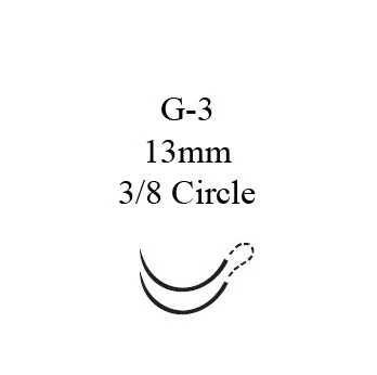 Nonabsorbable Suture with Needle Perma-Hand Silk G-3 3/8 Circle Reverse Cutting Needle Size 4-0 Braided