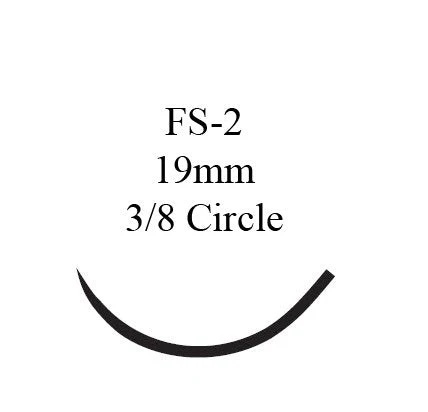 Nonabsorbable Suture with Needle Prolene Polypropylene FS-2 3/8 Circle Reverse Cutting Needle Size 5-0 Monofilament
