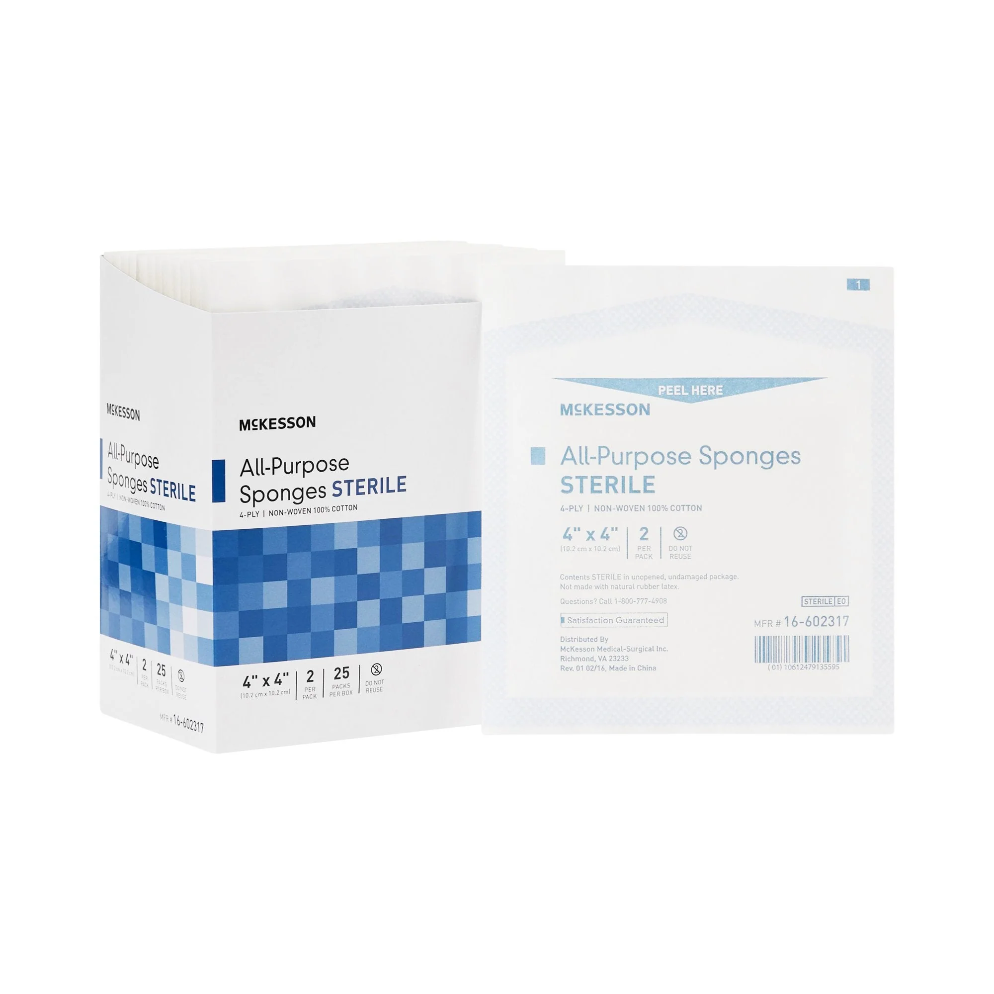 McKesson Brand McKesson Sterile Nonwoven Sponge, 4 x 4 Inch, Four Ply (600/CS) - Image 3