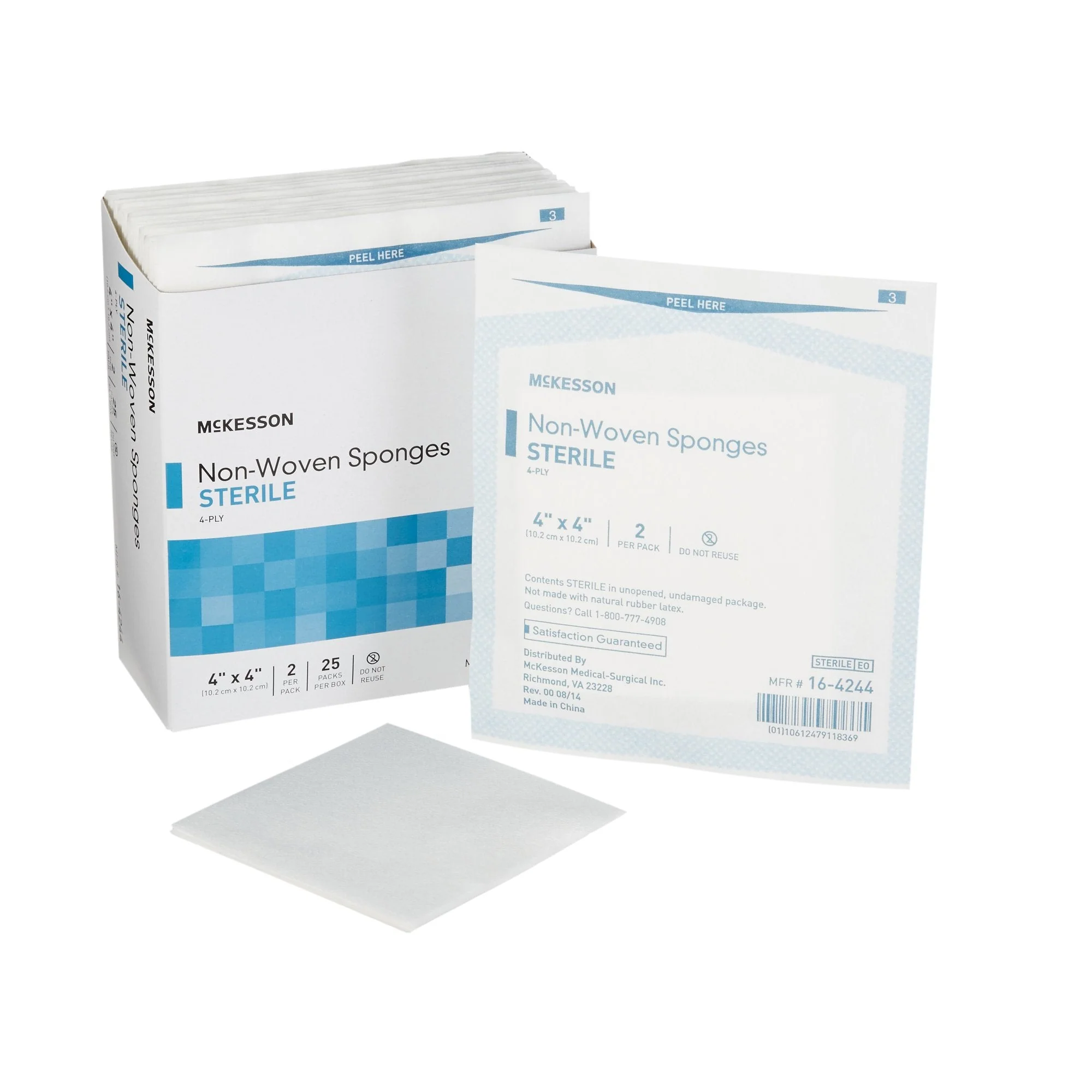McKesson Brand McKesson Sterile Nonwoven Sponge, 4 x 4 Inch, Four Ply (600/CS)