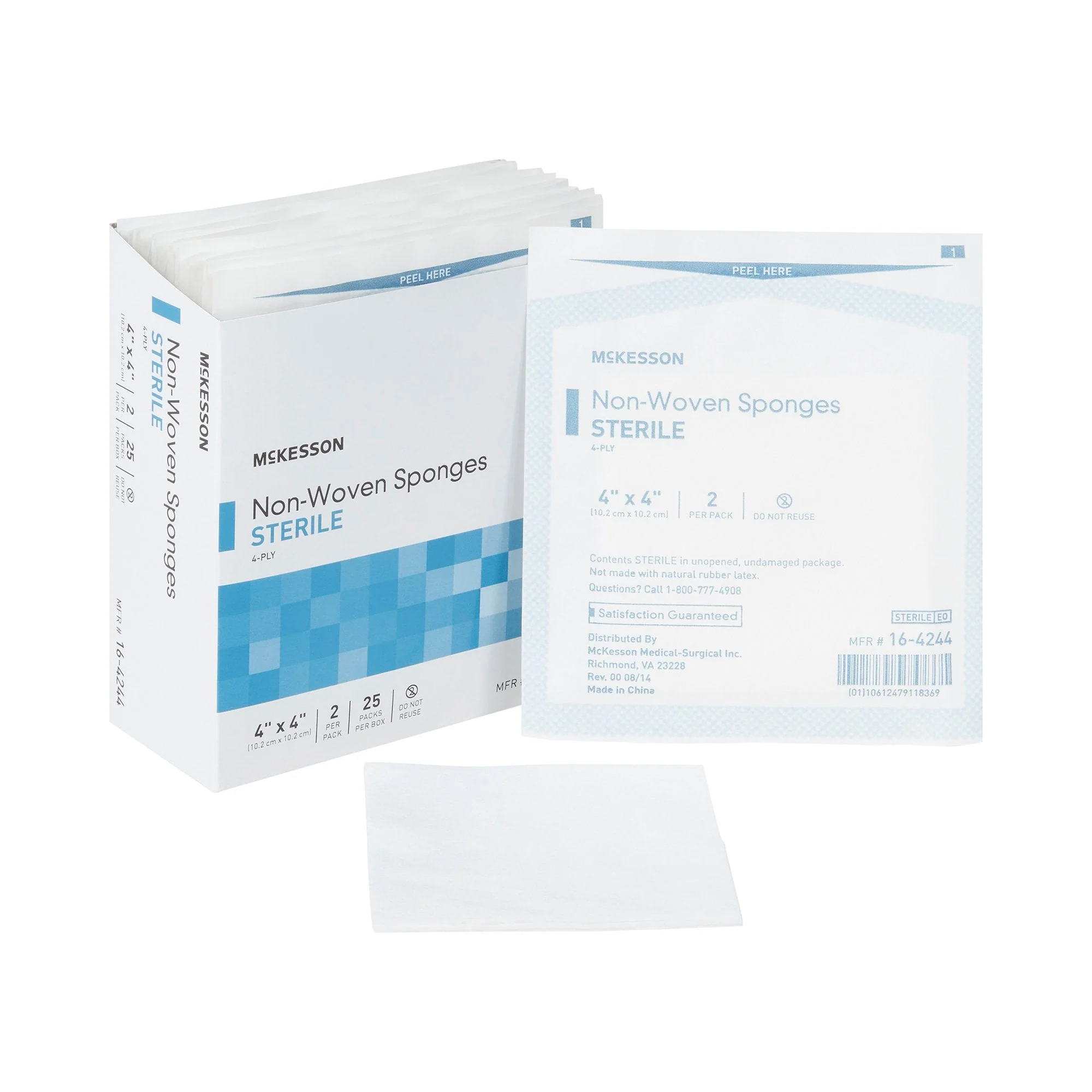 McKesson Brand McKesson Sterile Nonwoven Sponge, 4 x 4 Inch, Four Ply (600/CS) - Image 2