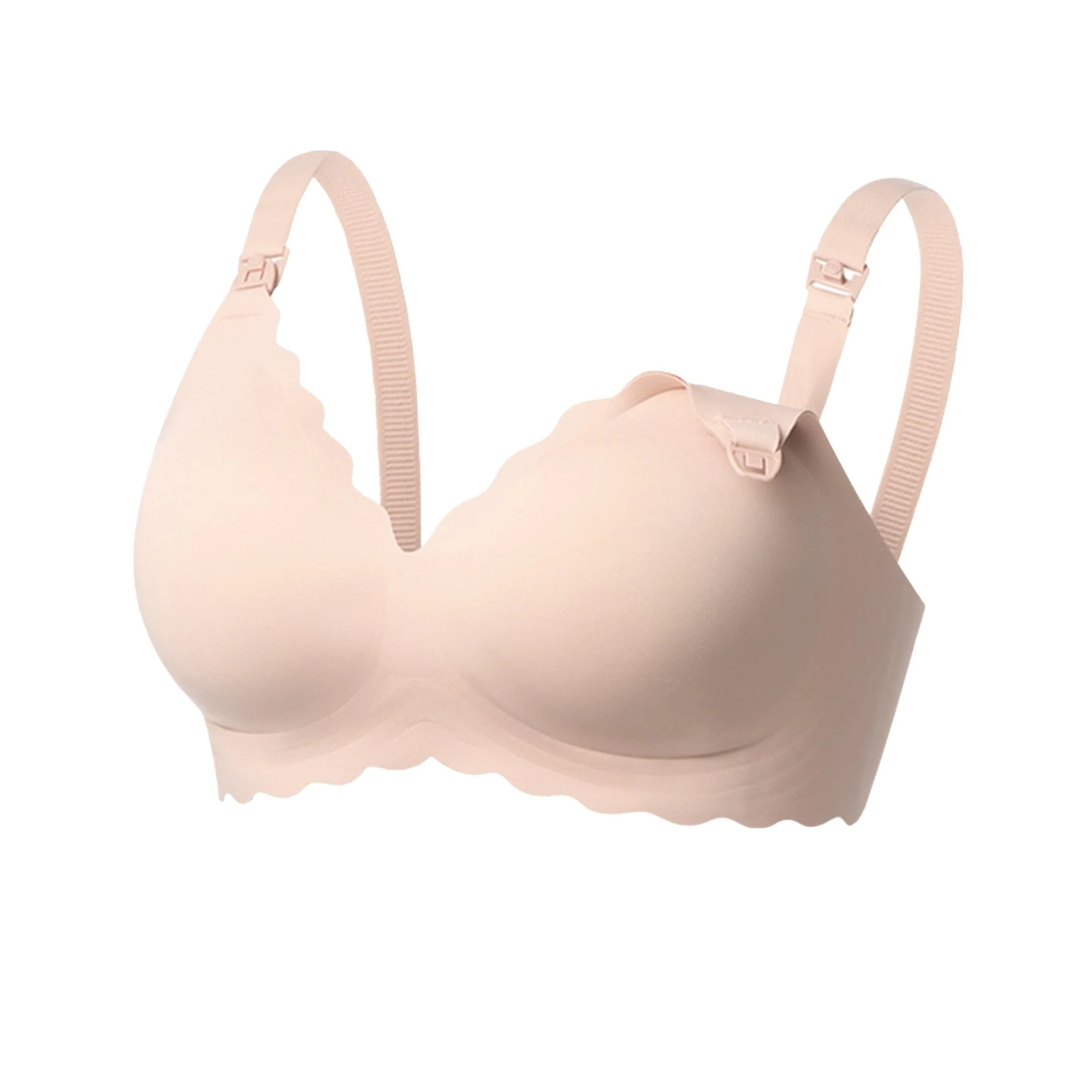 Root Technology Ltd Nursing Bra Momcozy Jelly Strip 36 to 38 Inch Chest Large Beige Back Hook and Eye Closure Adjustable Shoulder Strap - Image 3