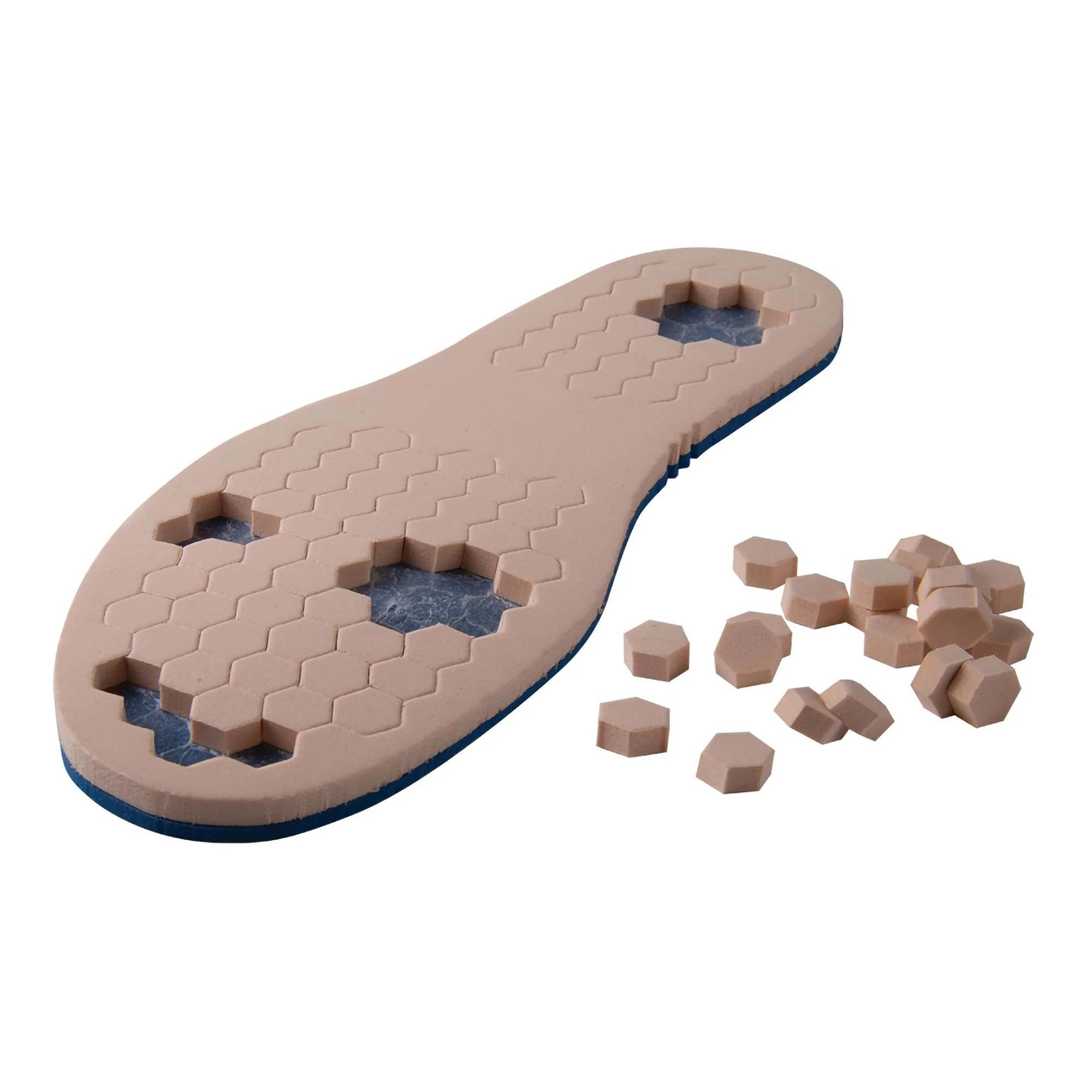 Offloading Insole PediFix PressureOFF High Protection System 9 Wide Full Length / Removable Bottom Pegs Polyurethane Foam Women 8 to 11 / Men 6 to 9 Blue / Tan
