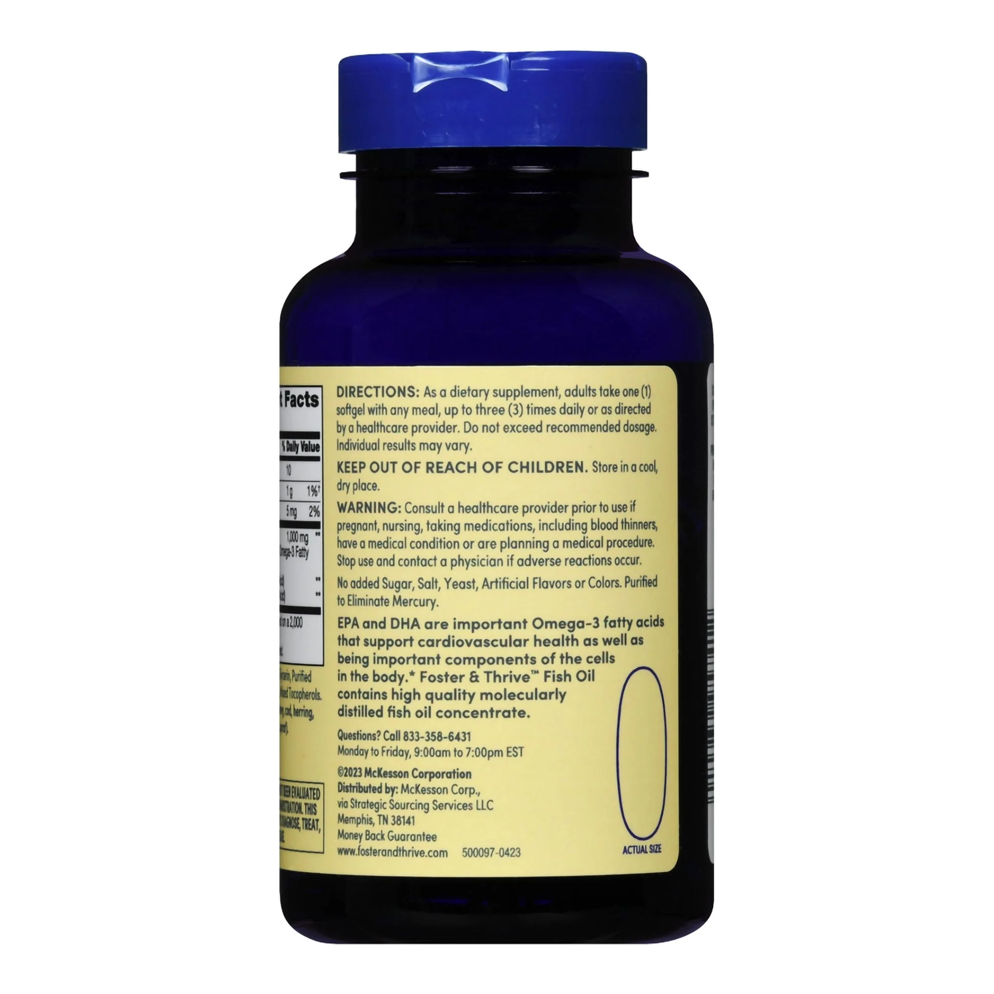 McKesson Brand Foster & Thrive Fish Oil 1000 mg Softgels - Image 3