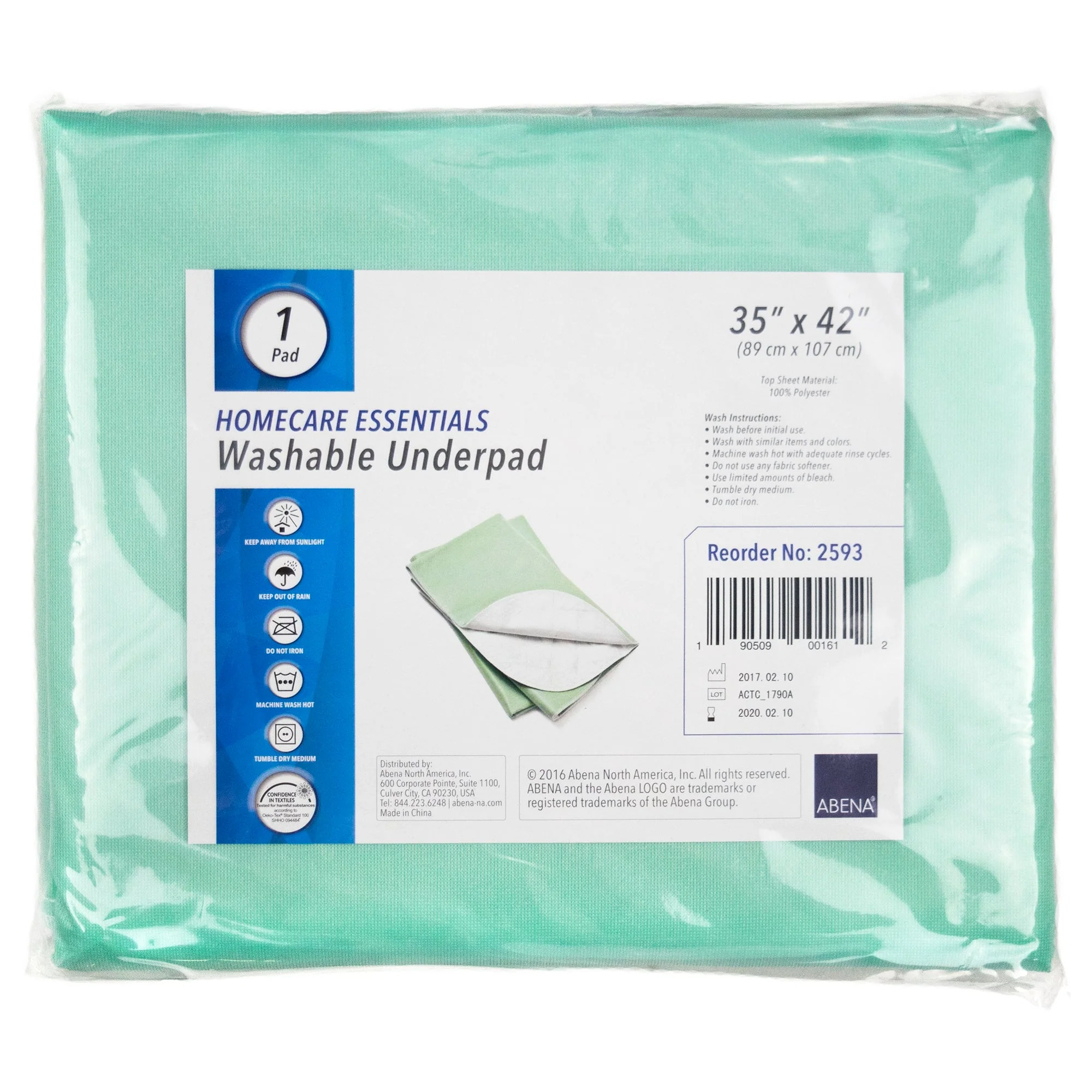 Abena North America Abena Homecare Essentials Washable Underpad, 35 x 42 Inch (30/CS)