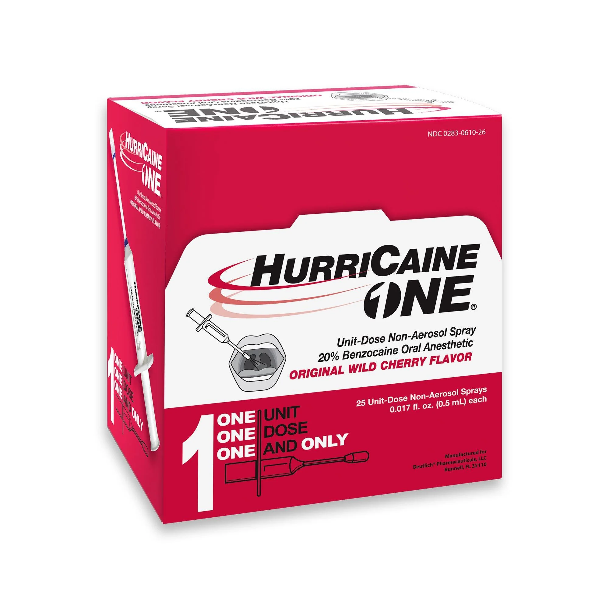 Beutlich Inc HurriCaine Benzocaine Oral Pain Relief, Wild Cherry Flavor, 5 mL unit dose (25/BX) - Image 3
