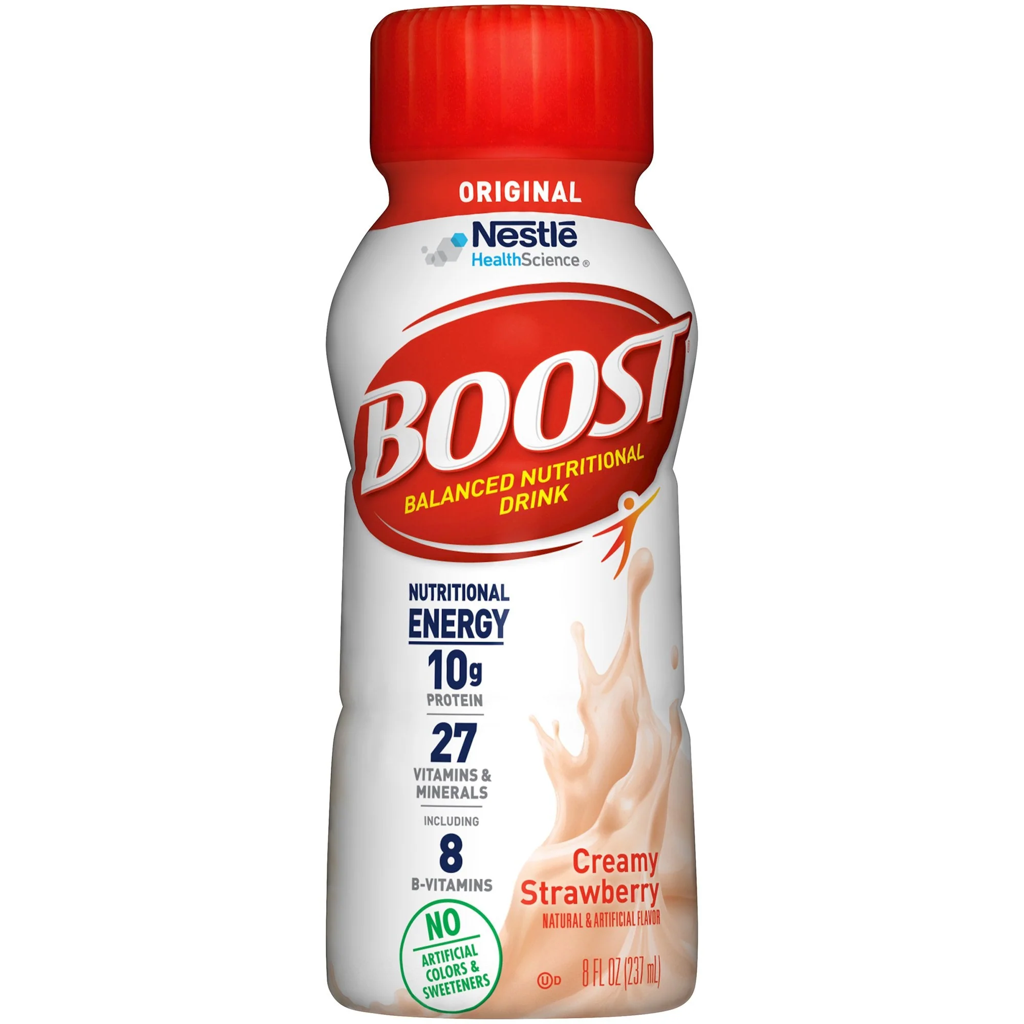 Nestle Healthcare Nutrition Boost Original Strawberry Balanced Nutritional Drink, 8-ounce Bottle (24/CS) - Image 2