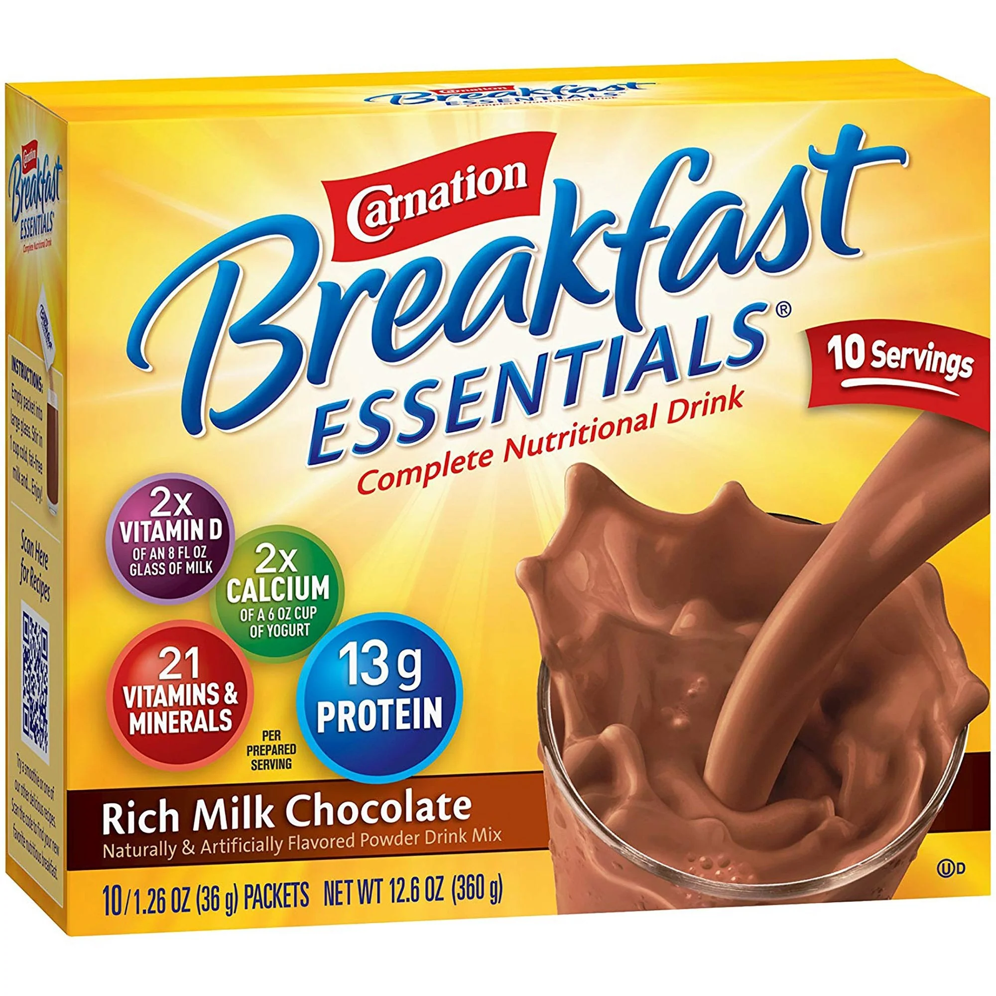 Nestle Healthcare Nutrition Carnation Breakfast Essentials Chocolate Nutritional Drink (60/CS)