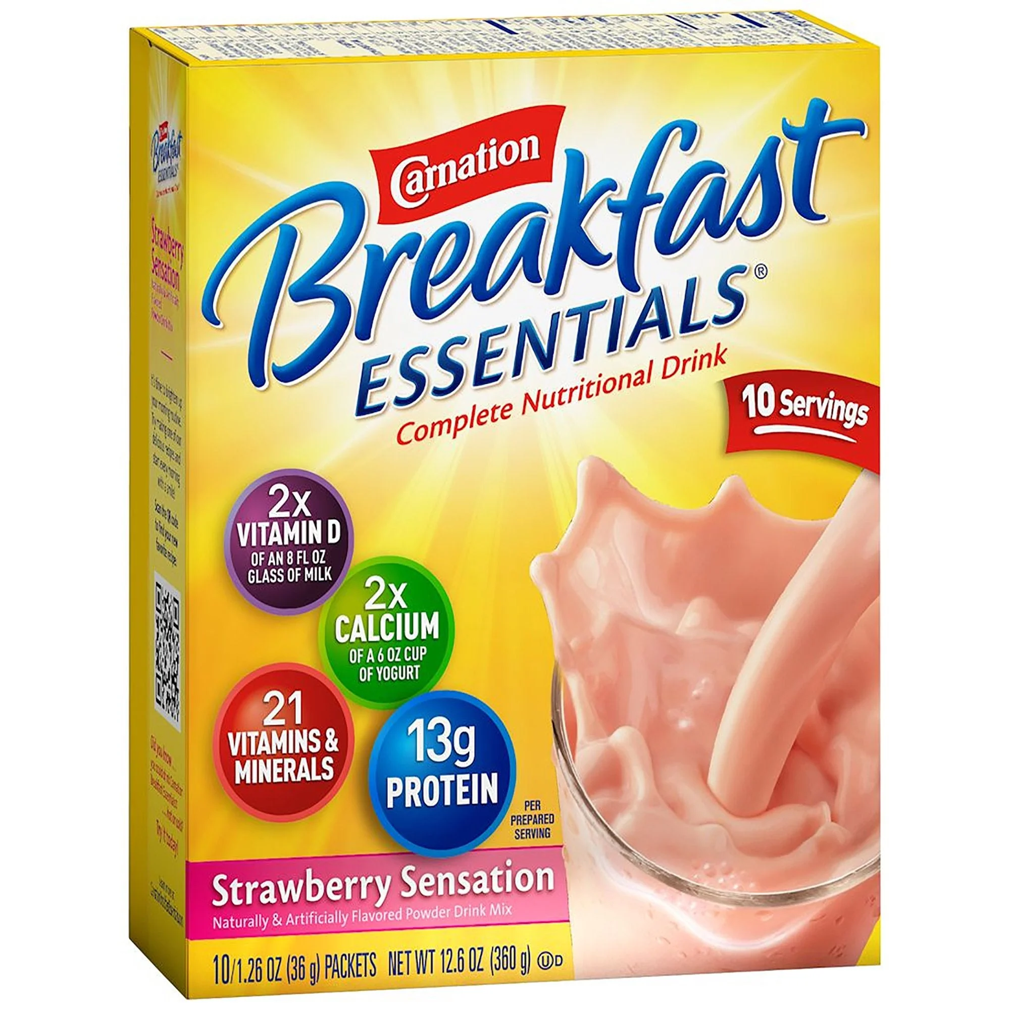 Nestle Healthcare Nutrition Carnation Breakfast Essentials Strawberry Nutritional Drink (60/CS) - Image 4