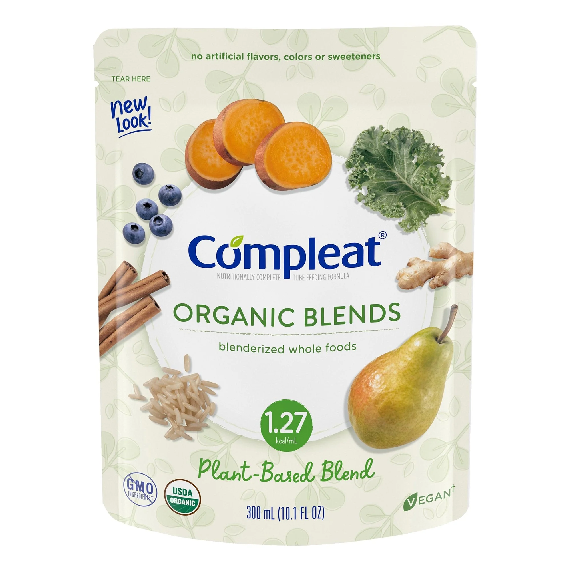 Nestle Healthcare Nutrition Compleat Organic Blends Plant Blend Blenderized Whole Foods, 10.1 oz. Pouch (24/CS)