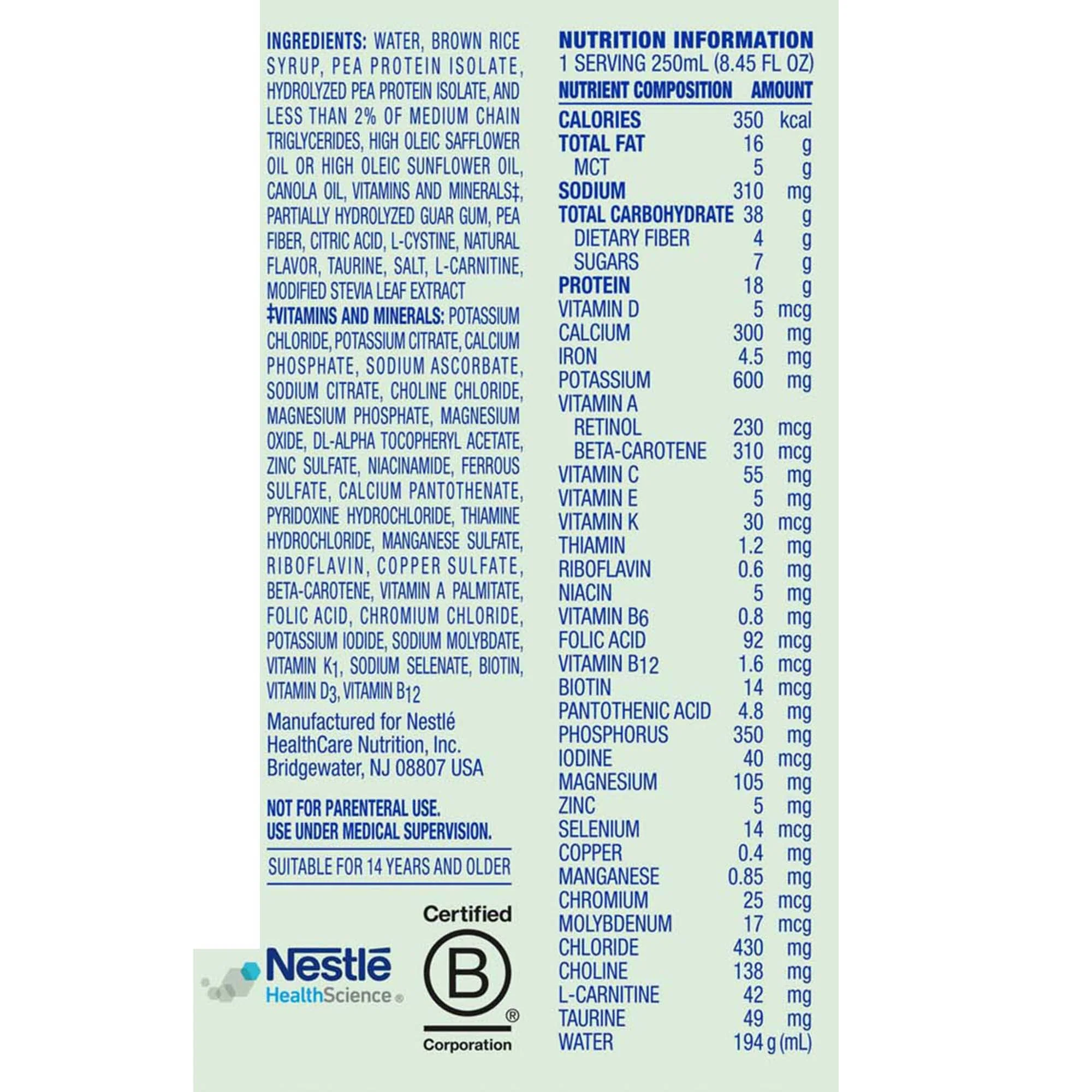 Nestle Healthcare Nutrition Compleat Standard 1.4 Plant-Based Tube Feeding Formula, Vanilla, 8.45-oz. (24/CS) - Image 3