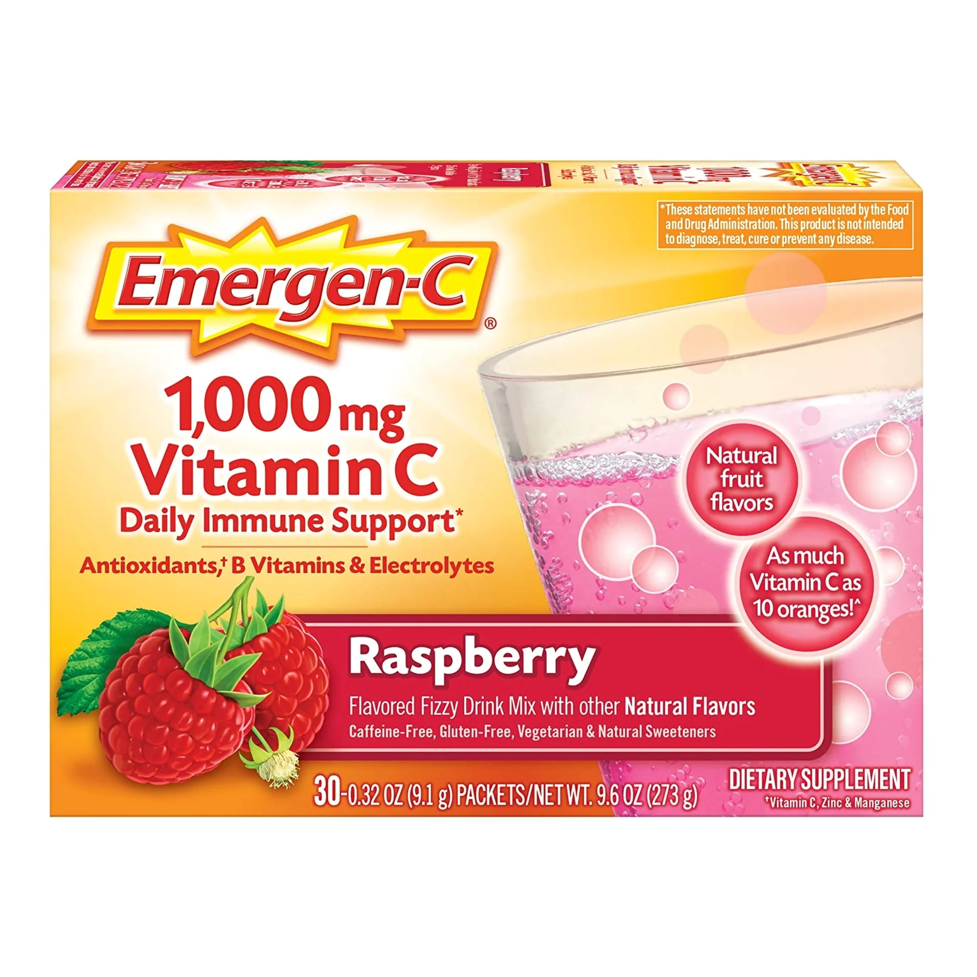 Glaxo Consumer Products Emergen-C Daily Immune Support, Raspberry Flavor (30/BX) - Image 2