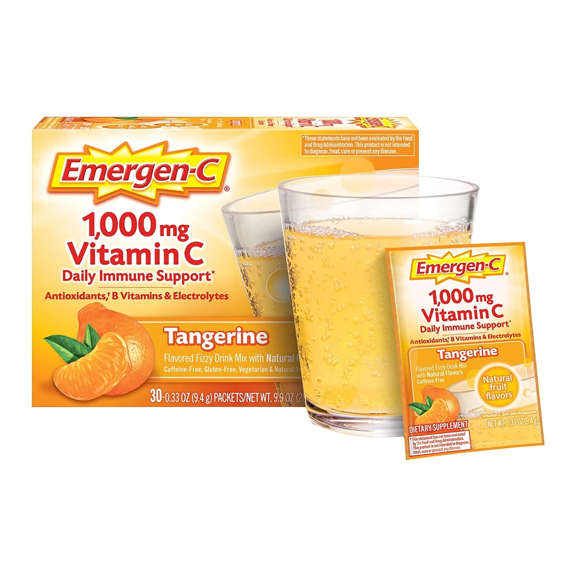 Glaxo Consumer Products Emergen-C Vitamin C Daily Immune Support Drink Mix, Super Tangerine Flavor (30/BX) - Image 2