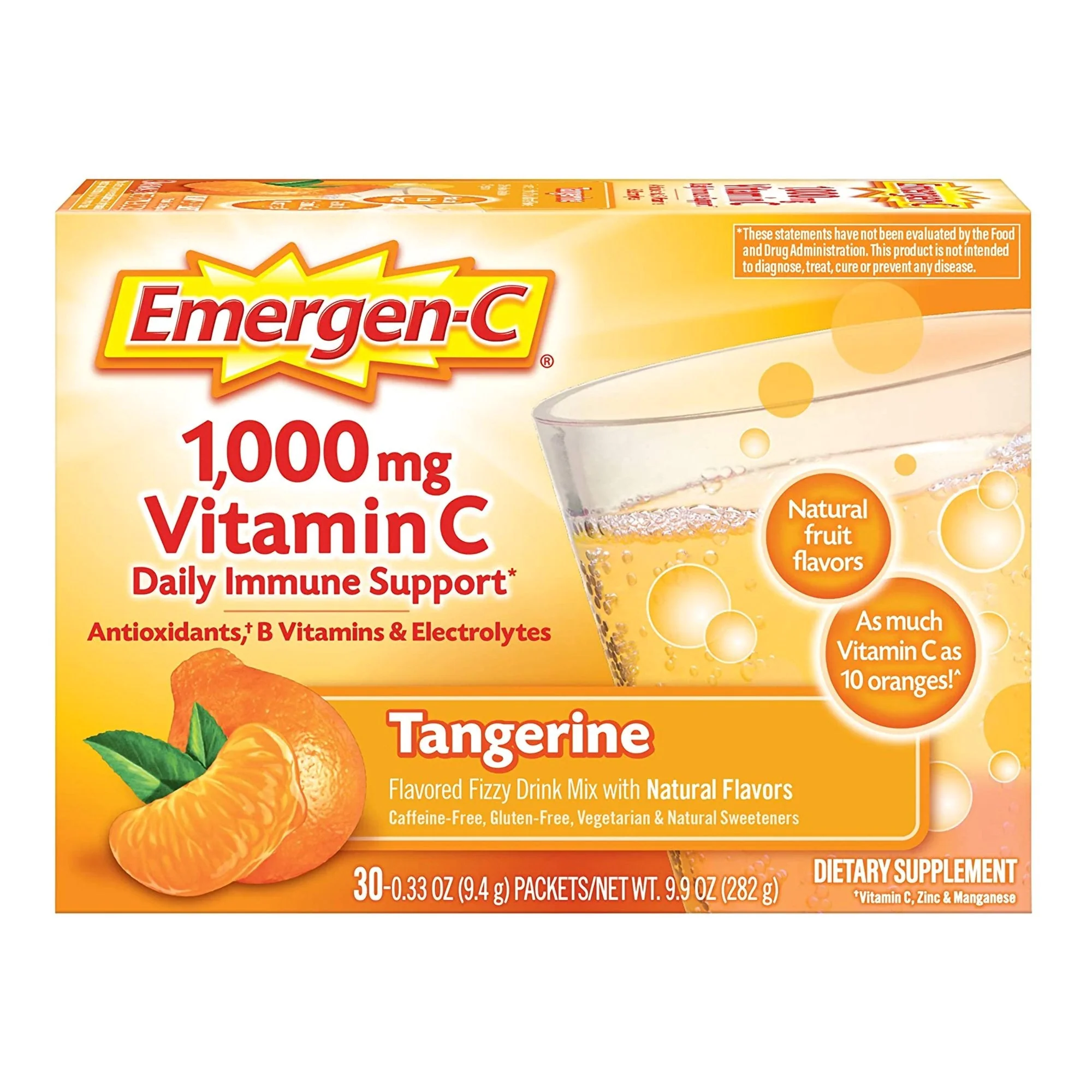 Glaxo Consumer Products Emergen-C Vitamin C Daily Immune Support Drink Mix, Super Tangerine Flavor (30/BX) - Image 5