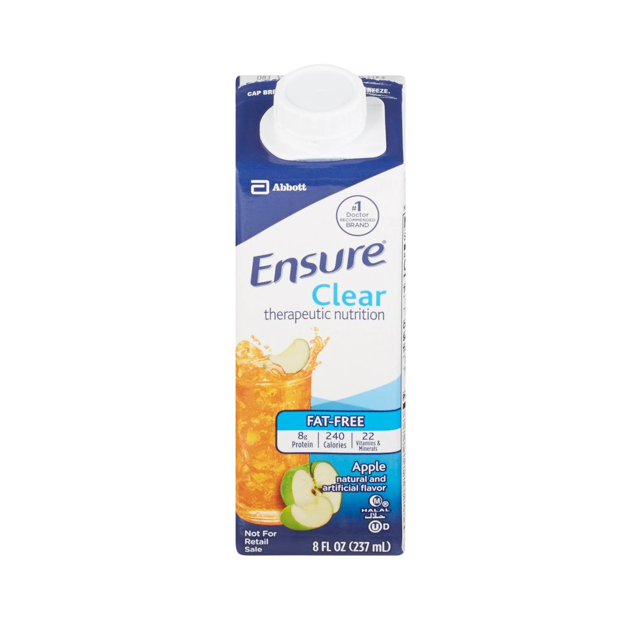 Abbott Nutrition Ensure Clear Therapeutic Nutrition, Apple, 8-ounce carton (24/CS)