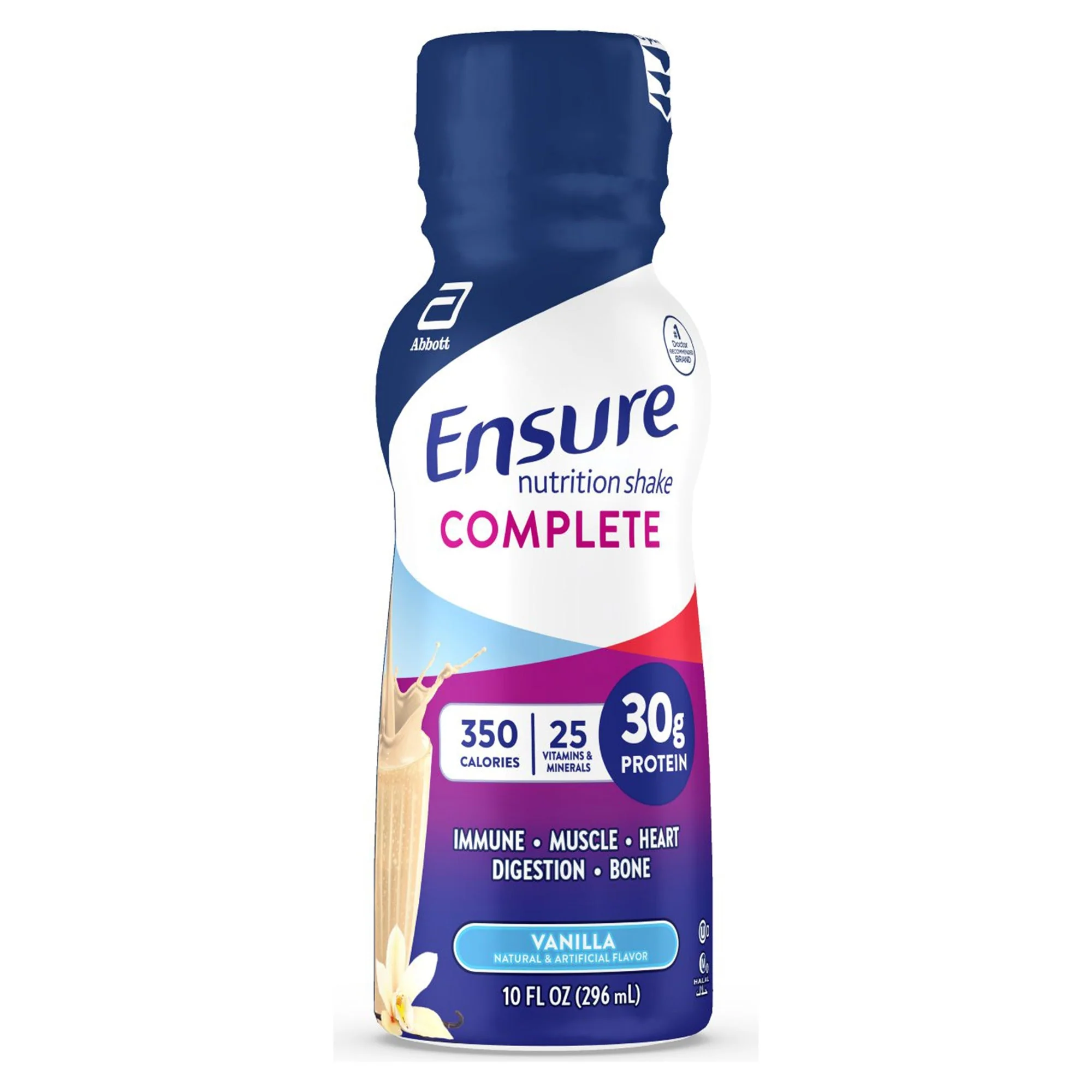 Abbott Nutrition Ensure Complete Nutrition Shake, Vanilla, 10-ounce Bottle (16/CS)
